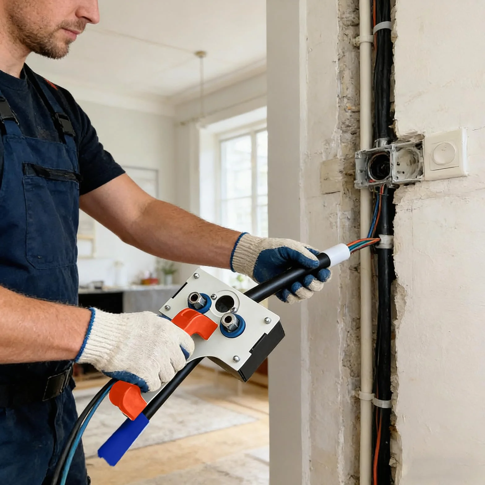 Narzędzie do wyciągania kabli, ściągacz do łatwego okablowania w przewodach, magnetyczne urządzenie do gwintowania do instalacji elektrycznych, trwały i wydajny pomocnik do zarządzania kablami
