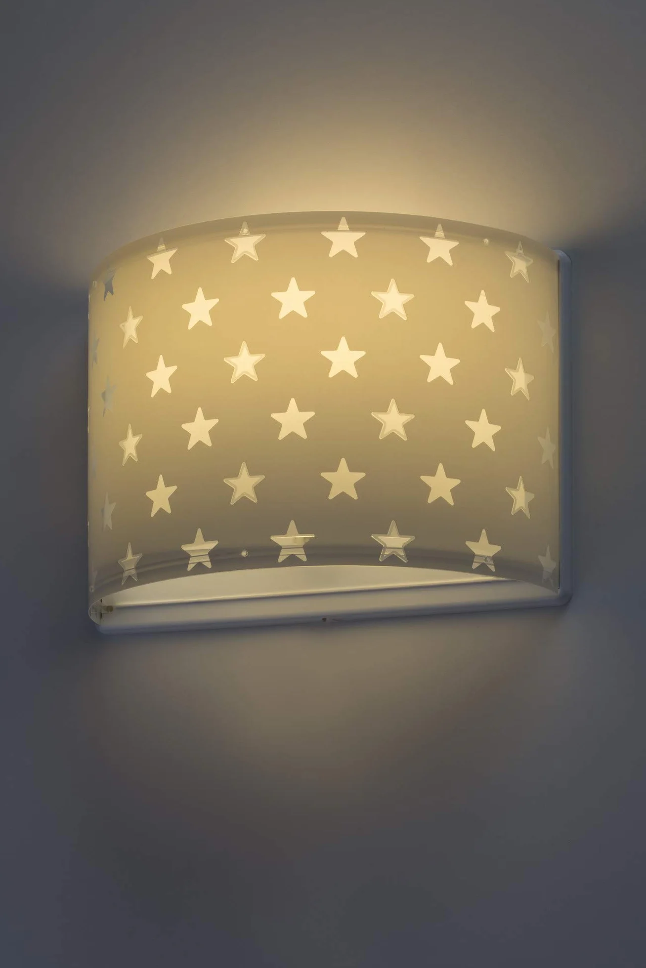 Dalber dziecięca lampa ścienna gwiazdy szara, tworzywo sztuczne, 60 W