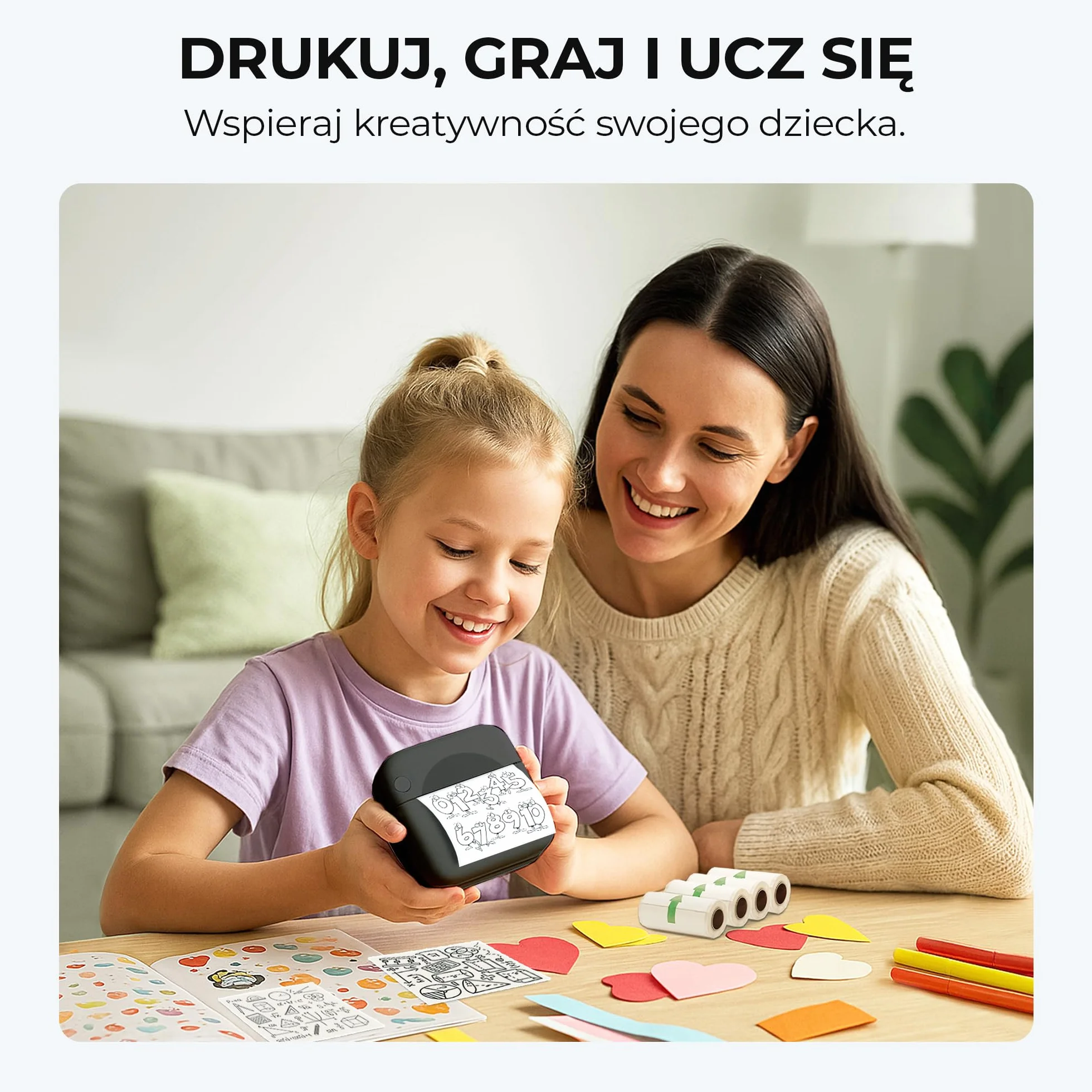 300 DPI Przenośna Mini Drukarka do Telefonu - Instant PrintPod - Bezatramentowa Drukarka Termiczna do Naklejek, Drukarka Bluetooth do Etykiet, Mini Drukarka do Zdjęć (Czarny)