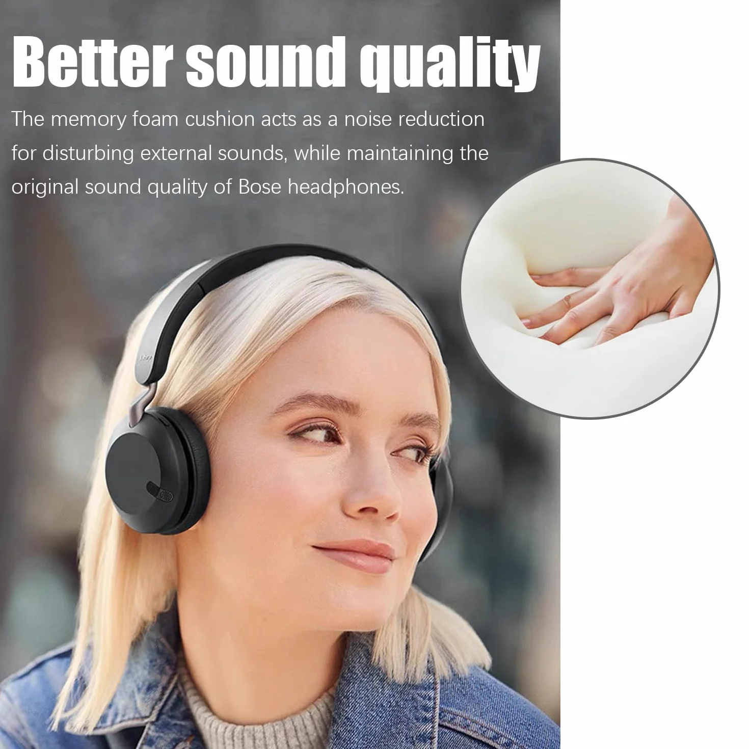 INF Podkładki do uszu dla słuchawek Jabra Elite 45H / Jabra Evolve2 65, 1 para
