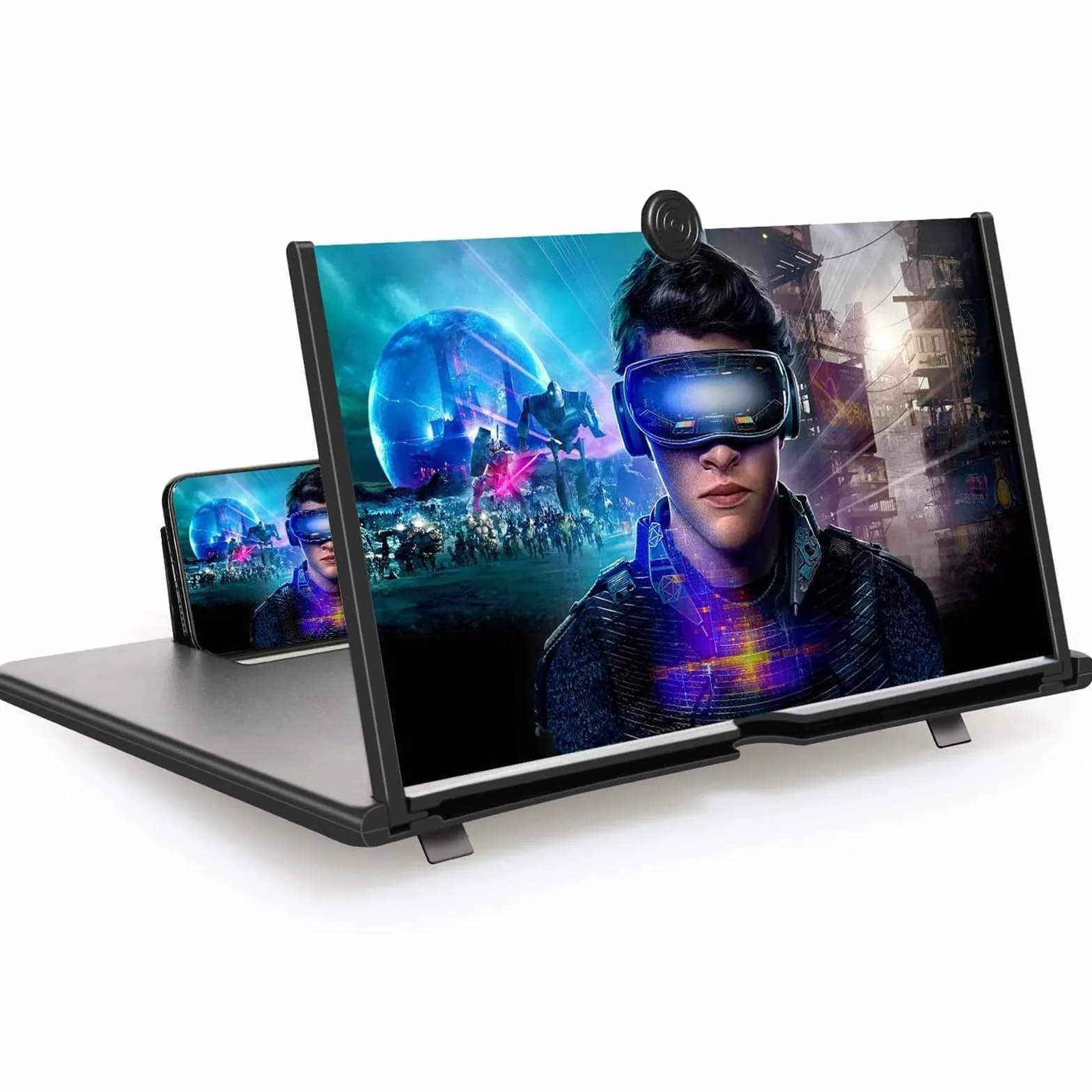 Lupa do ekranu telefonu 3D HD składana przeciw niebieskiemu światłu czarna 16