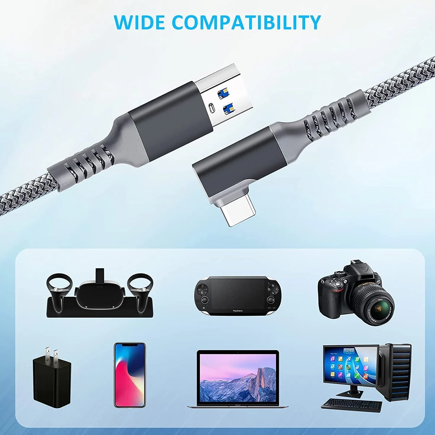Kabel do Meta Quest 3 5m USB 3.2 Gen1 Typ C kompatybilny z Quest Link Quest 2 Pro PICO4 Pro