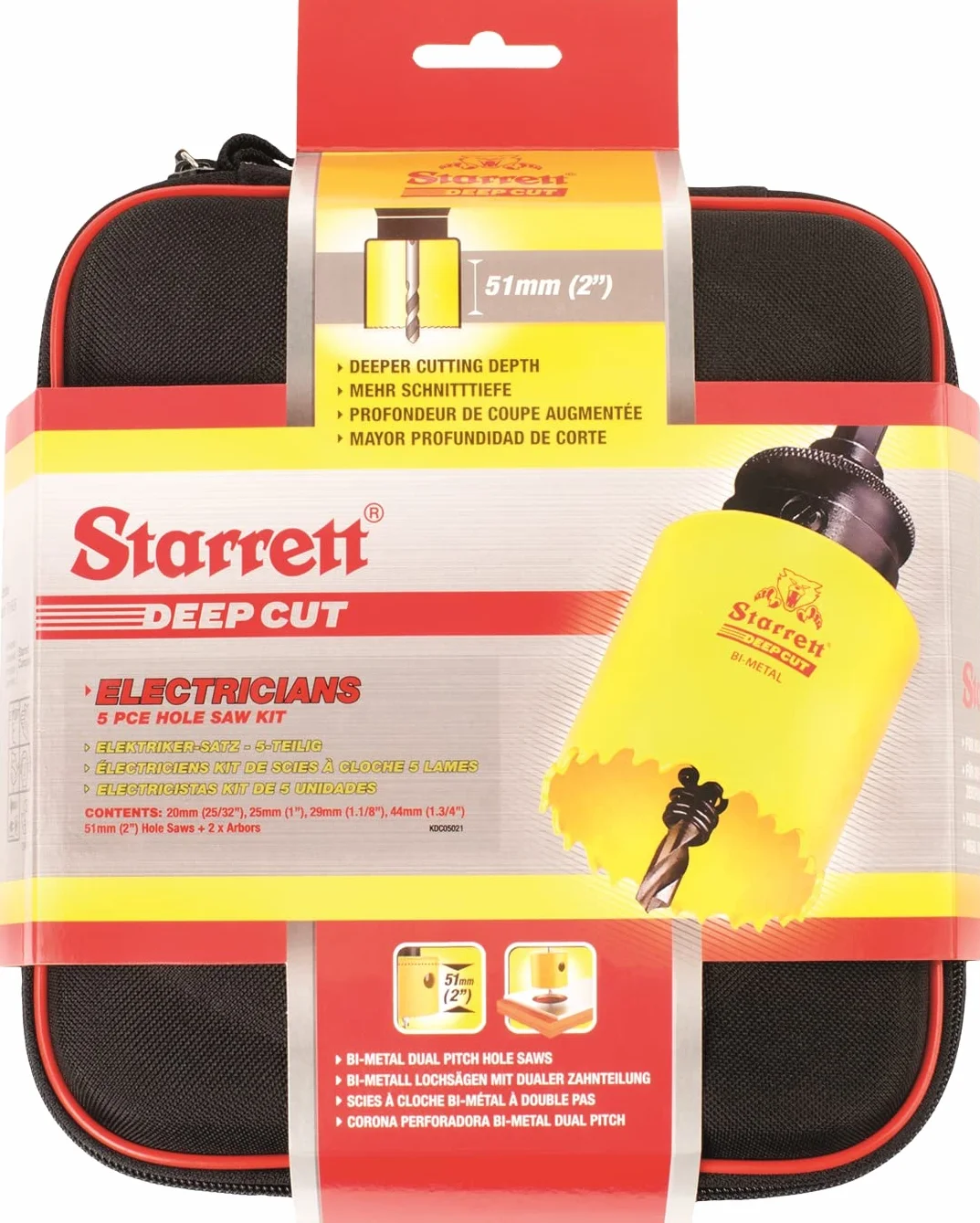 Starrett KDC05021 HSAW KIT ELEC elektrycy otwornica zestaw (7-częściowy)