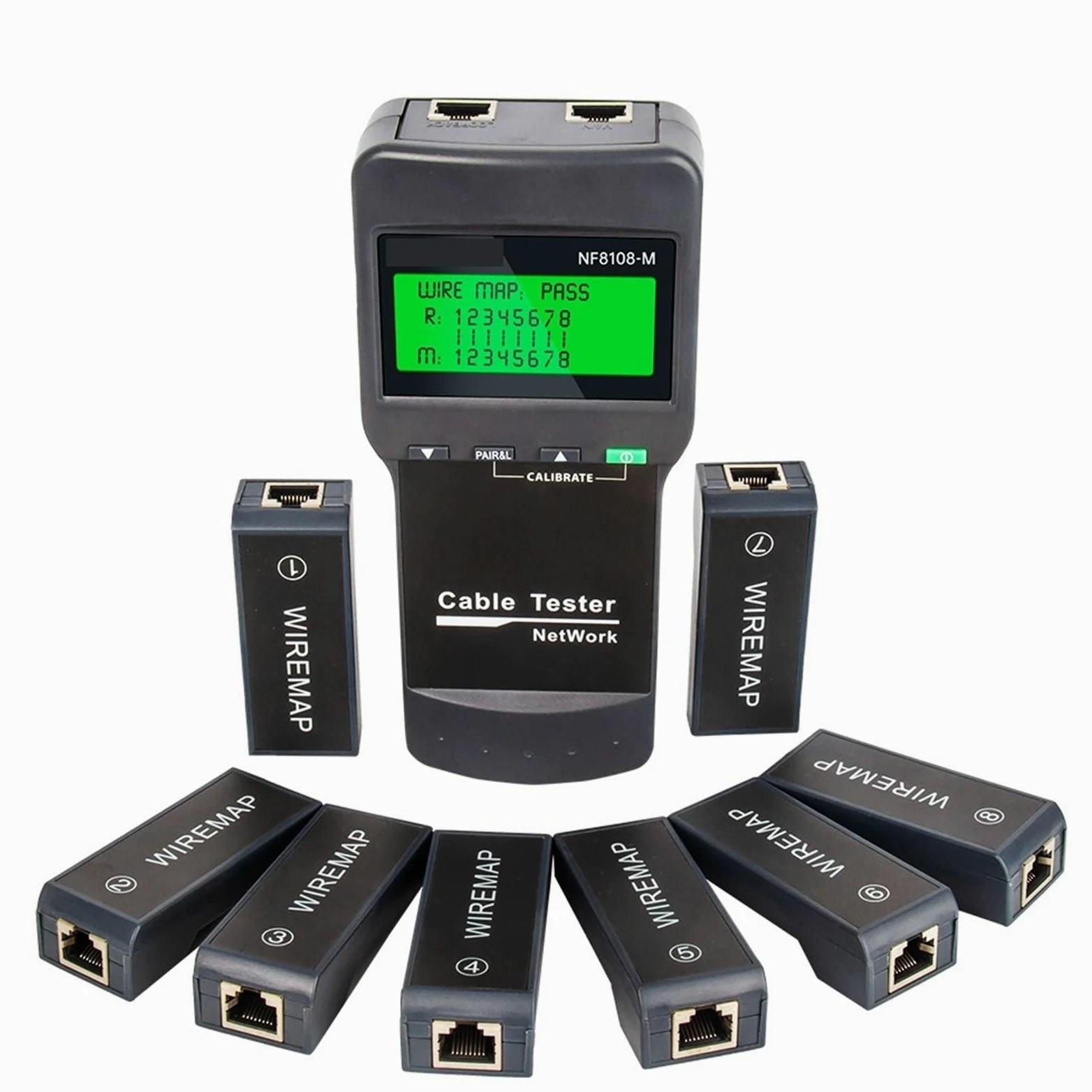 Tester kabli sieciowych Profesjonalny tester RJ45 Pomiar długości kabla Wielofunkcyjne narzędzia sieciowe PoE Testy transmisji