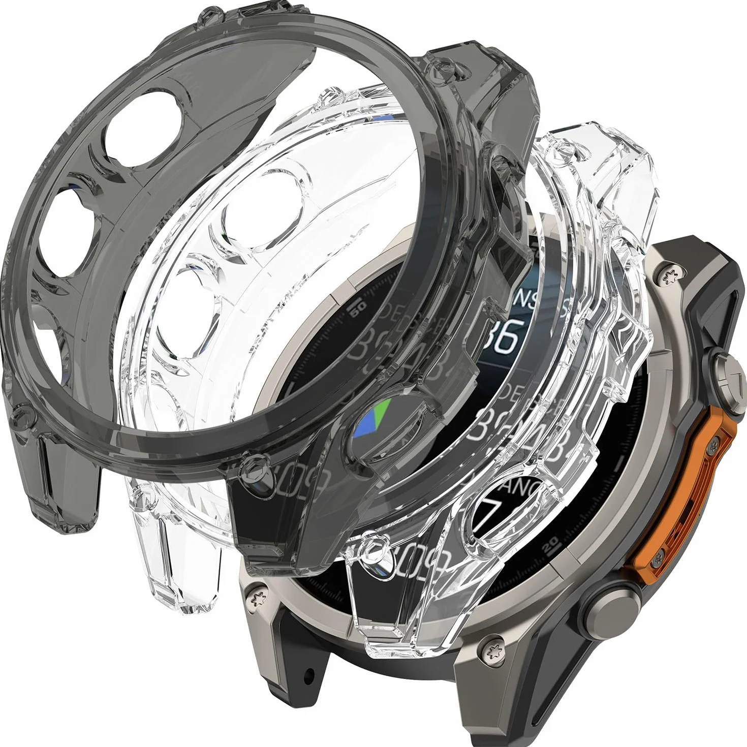 Przezroczyste etui do Fenix 8 47 mm AMOLED, miękkie TPU, odporne na zarysowania i wstrząsy