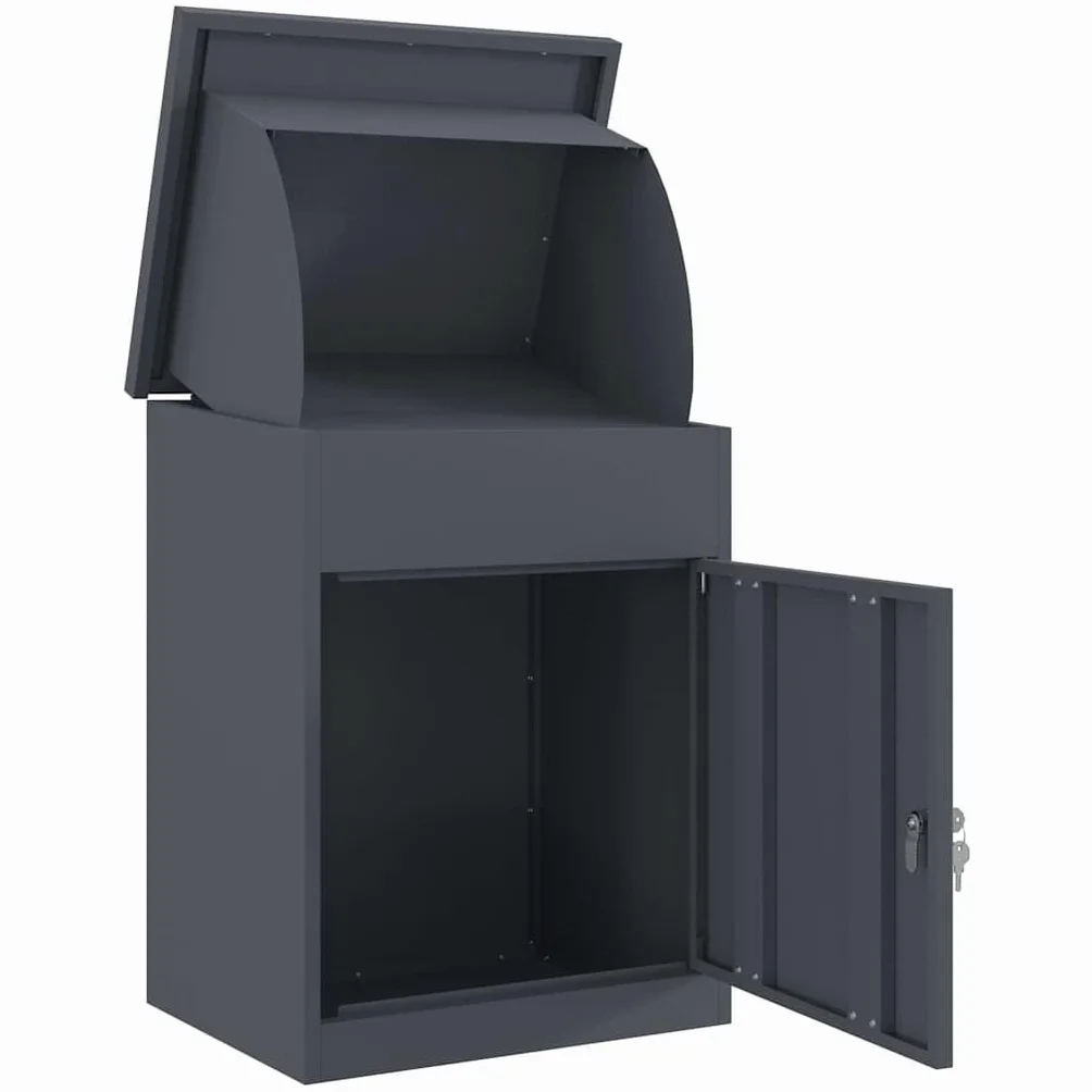 vidaXL Skrzynka na przesyłki Z blokadą Antracyt 47,5 x 38 x 59 cm Stal