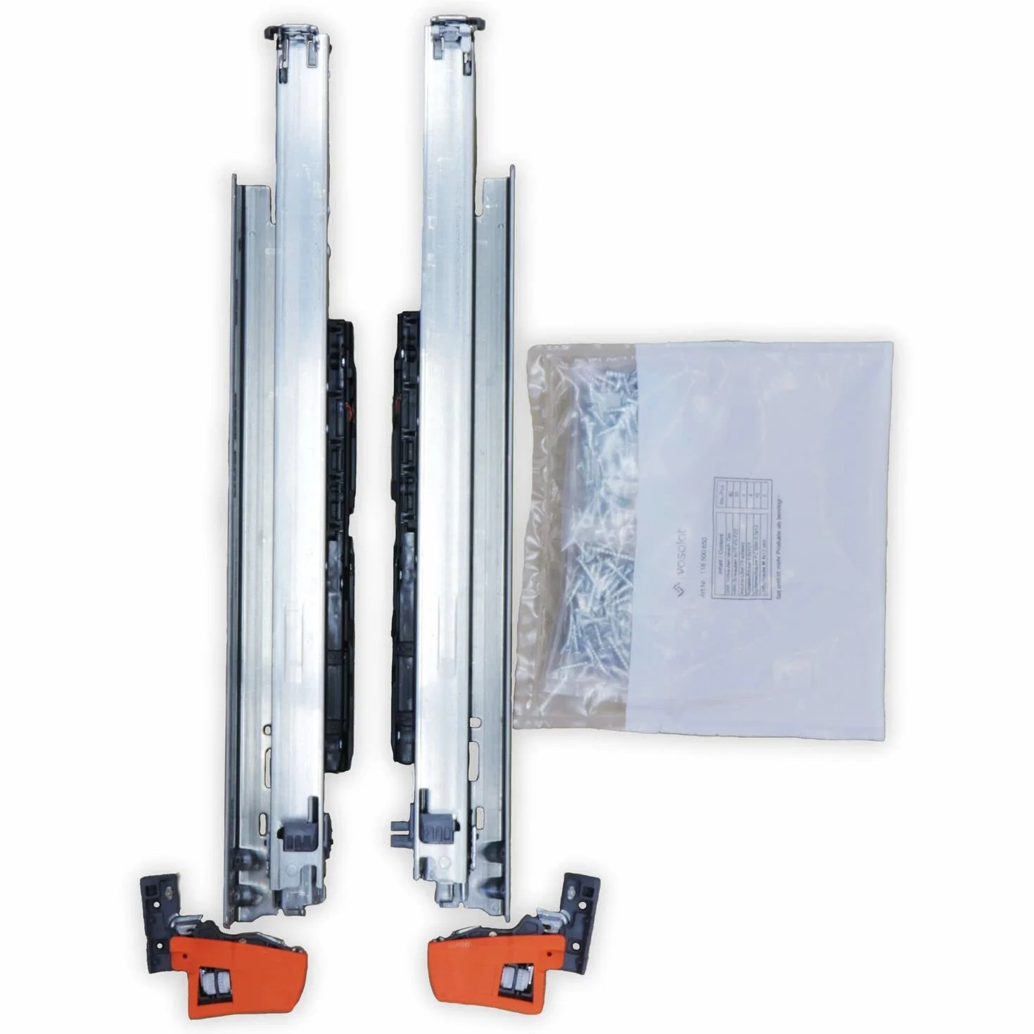 BLUM MOVENTO BLUMOTION S 760H szyny do szuflad, 500 mm pełne wysuwanie 40 kg, 1 para wraz ze sprzęgłem i zestawem akcesoriów montażowych
