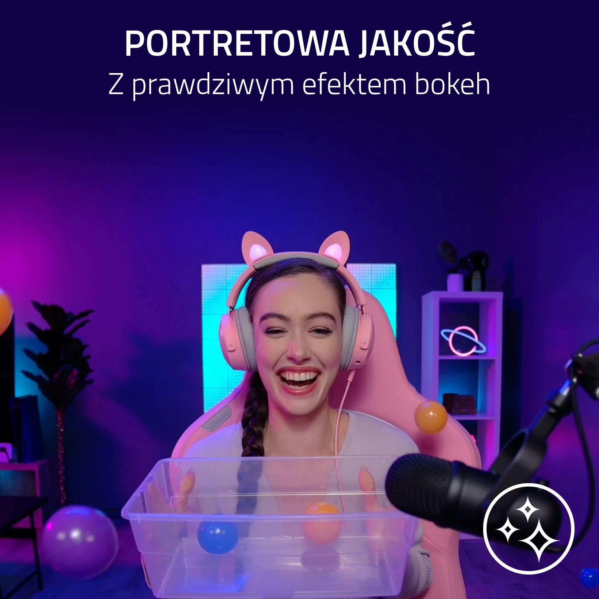 Razer Kiyo Pro Ultra kamera internetowa 4K UHDR autofokus AI czujnik 2,9 μm czarny