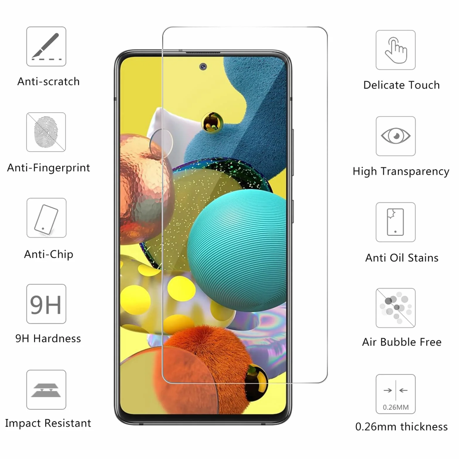Ekran AMOLED 6,5" do Samsung Galaxy A51 4G SM-A515F Pełny dotykowy LCD z ramką i folią ochronną
