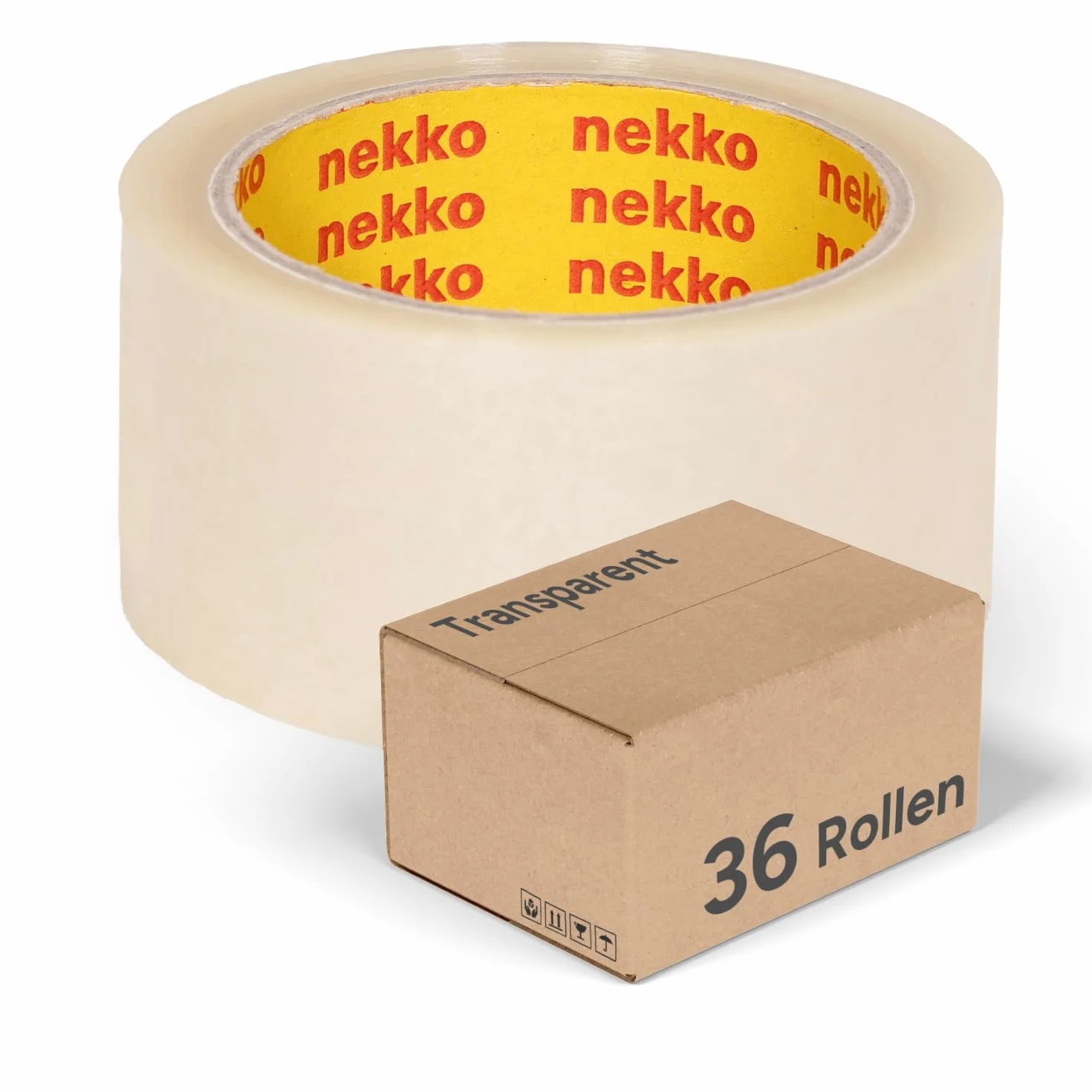 nekko 36 x taśma klejąca 50 mm x 66 m przezroczysta – cicha taśma pakowa o dużej sile klejenia w profesjonalnej jakości