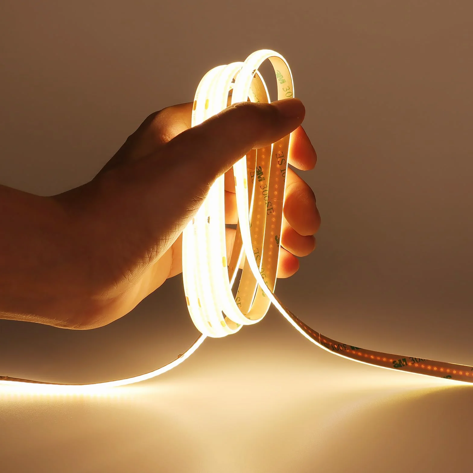 GOMING 5V Taśma LED COB USB Ciepła Biel 3000K IP65 Wodoodporny Zasilany przez USB CRI 93+ 640LEDs 2M Jednolite Światło Elastyczny Pasek LED dla DIY Oświetlenie Dekoracyjne