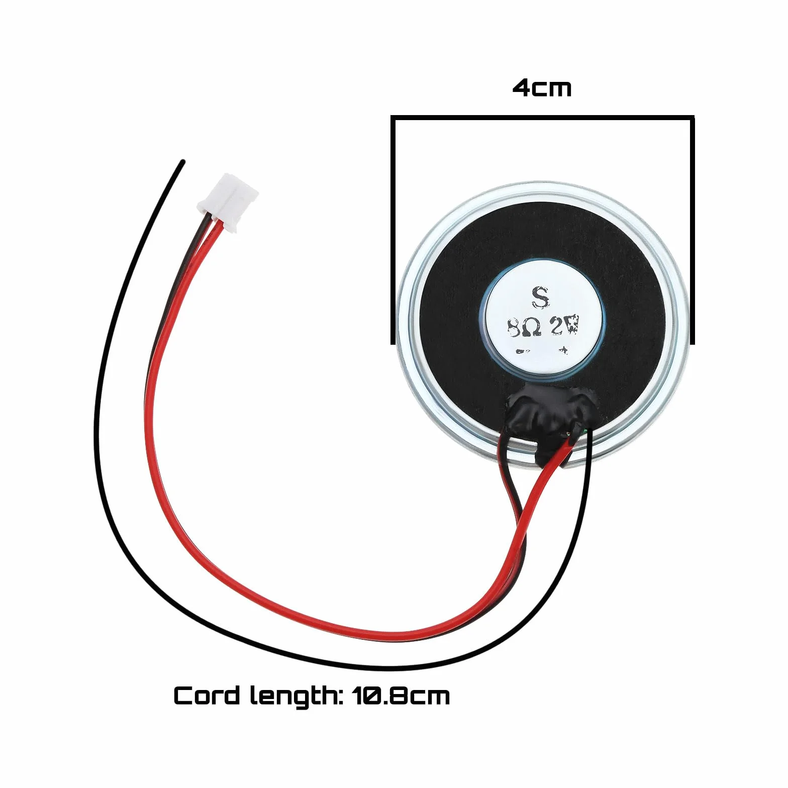 Głośnik magnetyczny 2W 8Ω 40mm z przyłączem JST-PH2.0 mikrogłośnik wewnętrzny