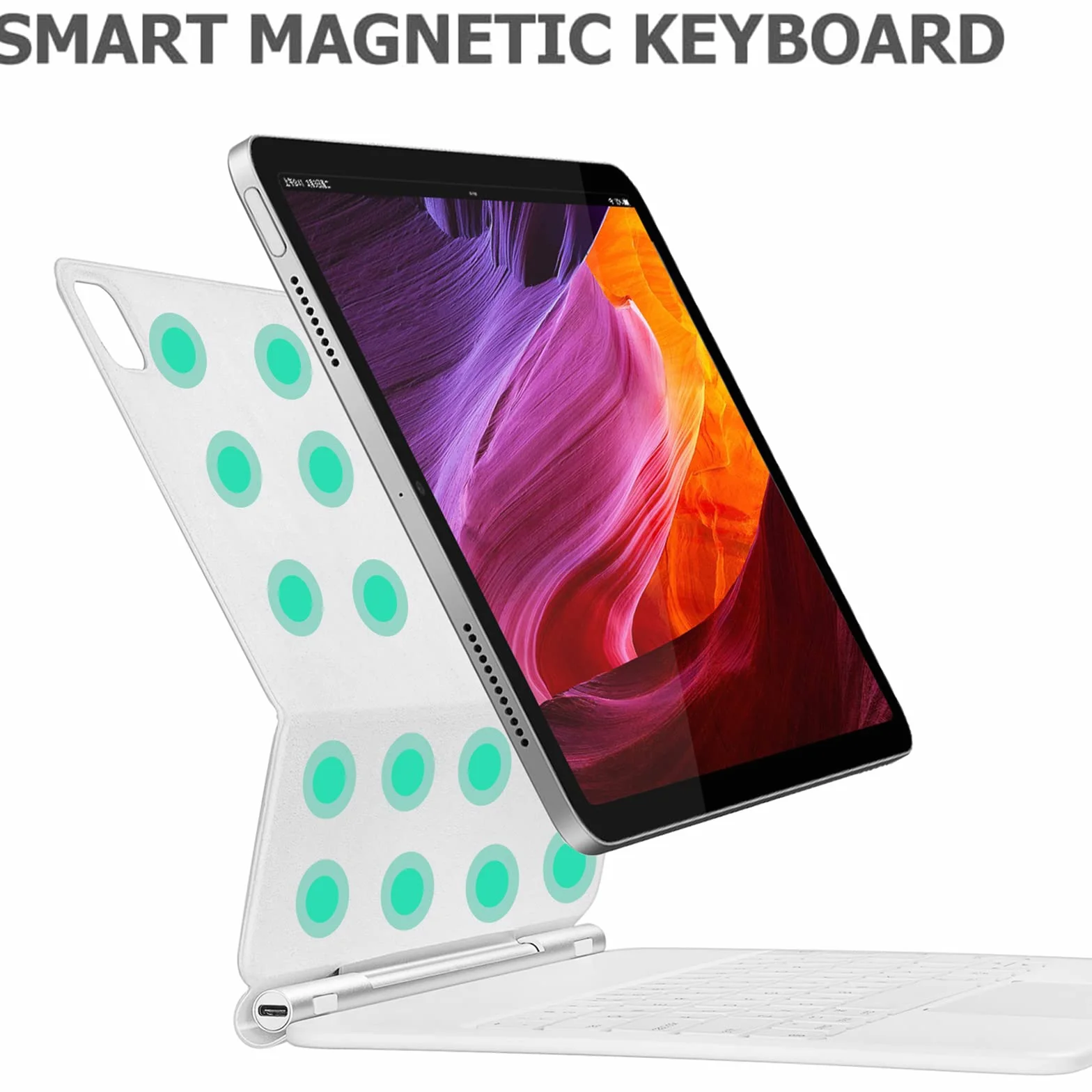 Magic Keyboard 10.9 iPad Air (5, 4 generacji), etui z klawiaturą do iPada Pro 11 cali (3. / 2. / 1. generacji) wolnounosząca się podstawa, magnetyczna klawiatura z gładzikiem, USA QWERTY