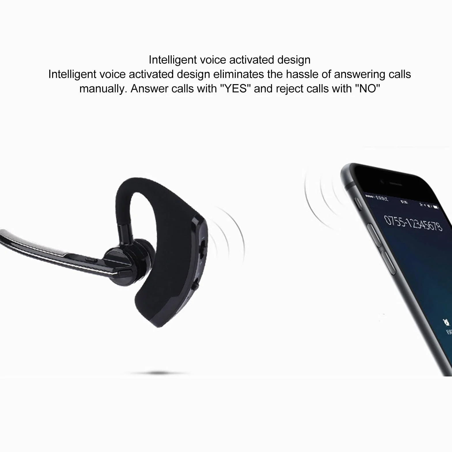 Zestaw Słuchawkowy Legend Bluetooth V5.0, Pojedyncza Słuchawka Bluetooth z Mikrofonem z redukcją Szumów, Ergonomiczne Słuchawki Głośnomówiące, Połączenie z Tabletem Mobilnym