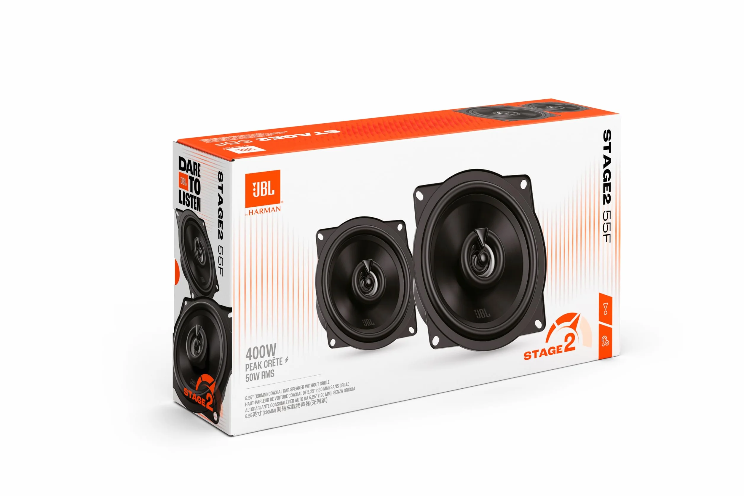 JBL Stage2 GEN2 55F 5,25 cala 130 mm 2-drożne koncentryczne głośniki samochodowe 50 W RMS 220 W szczytowy para