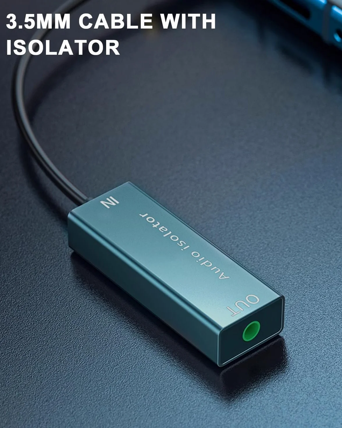 Duttek Izolator szumów z pętlą uziemienia, eliminator szumów Auido, kabel audio jack 3,5 mm, do samochodowego systemu audio/domowego systemu stereo