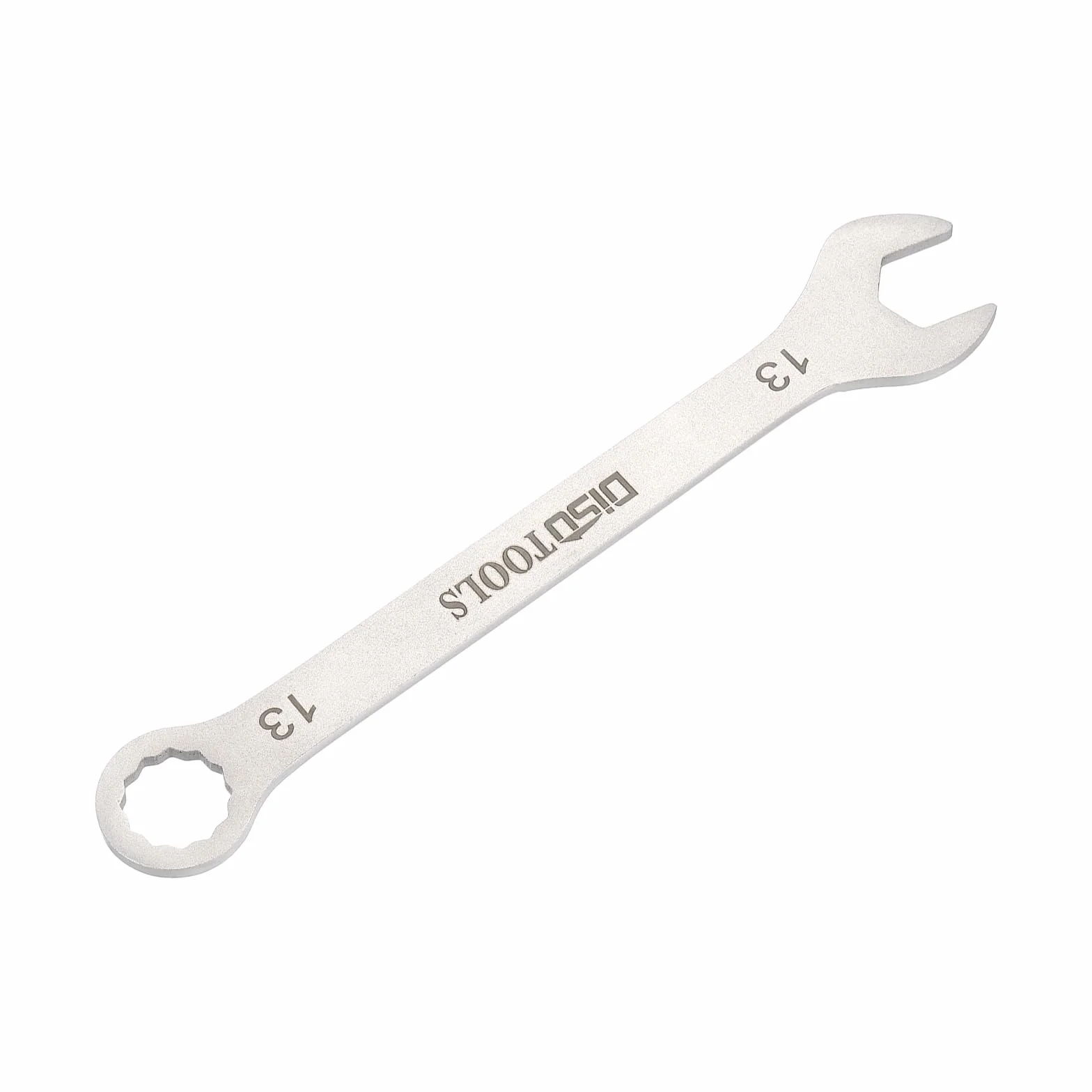 QUARKZMAN Cienki klucz kombinowany metryczny 13 mm Torx-Ende Box 15 stopni offset otwarty koniec stal nierdzewna, odcień srebrny