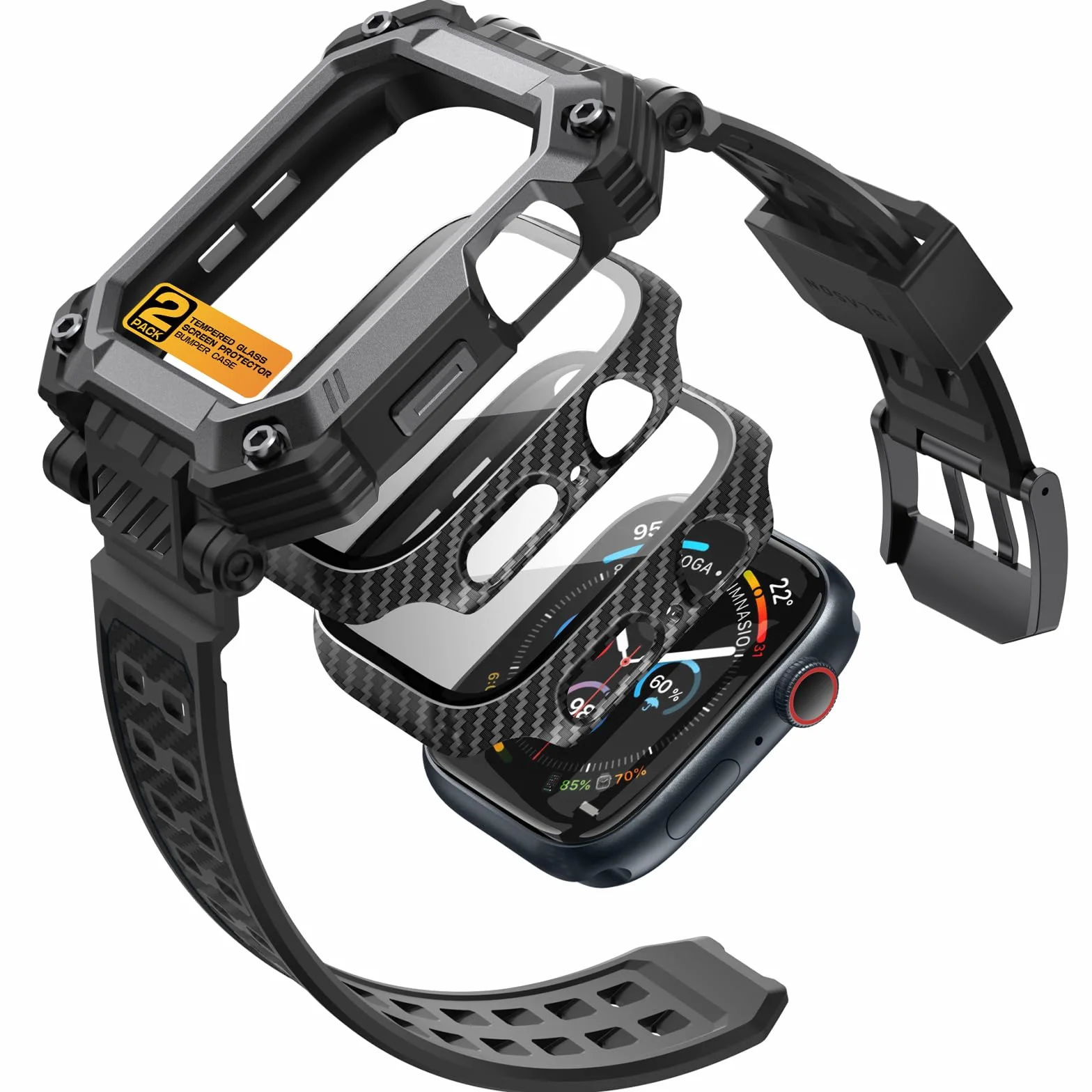 i-Blason Armorbox Etui do Apple Watch Series10 46 mm z regulowanym paskiem odpornym na wstrząsy