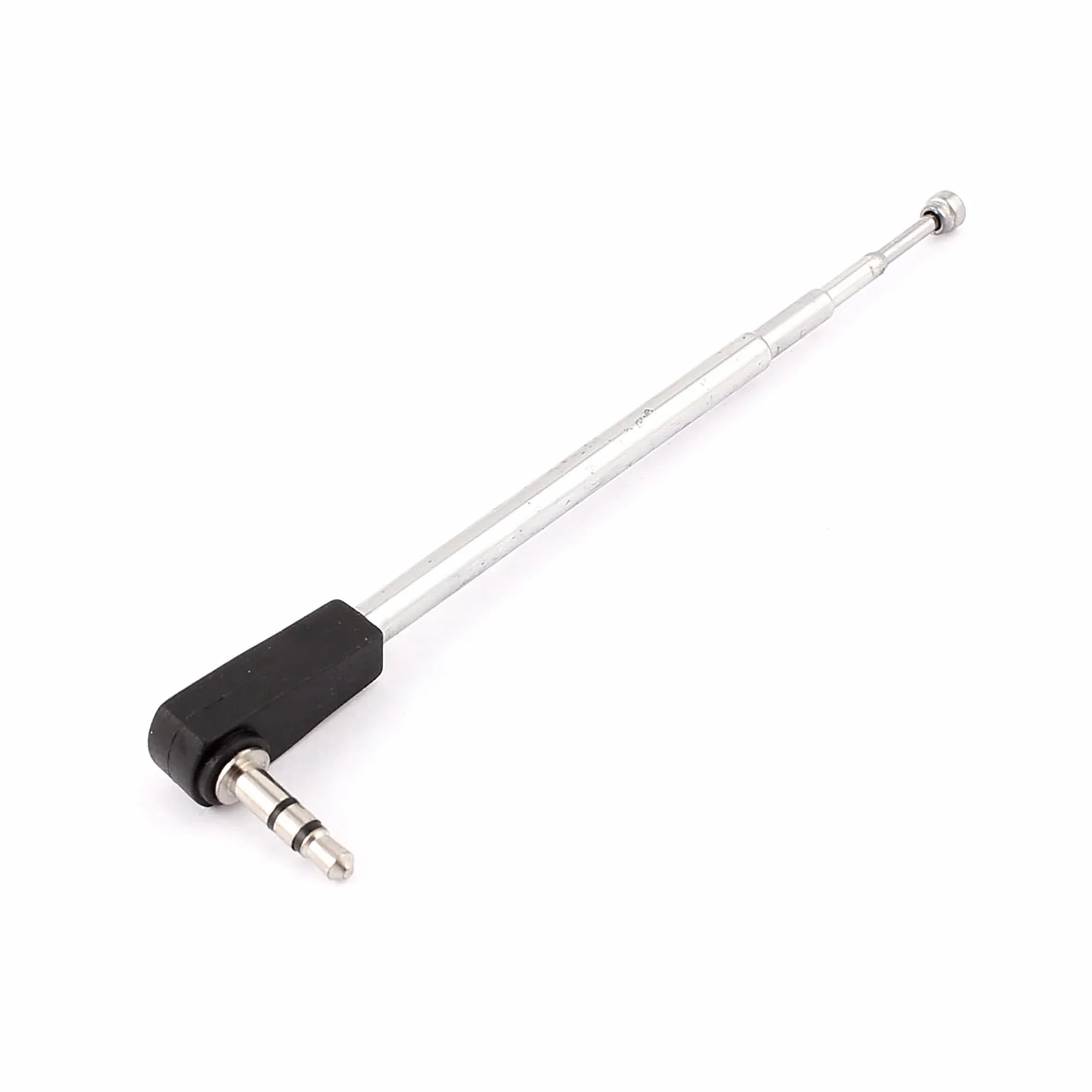 ABSOPRO Antena teleskopowa 25 cm 4 sekcje jack 3,5 mm radio FM TV srebrny