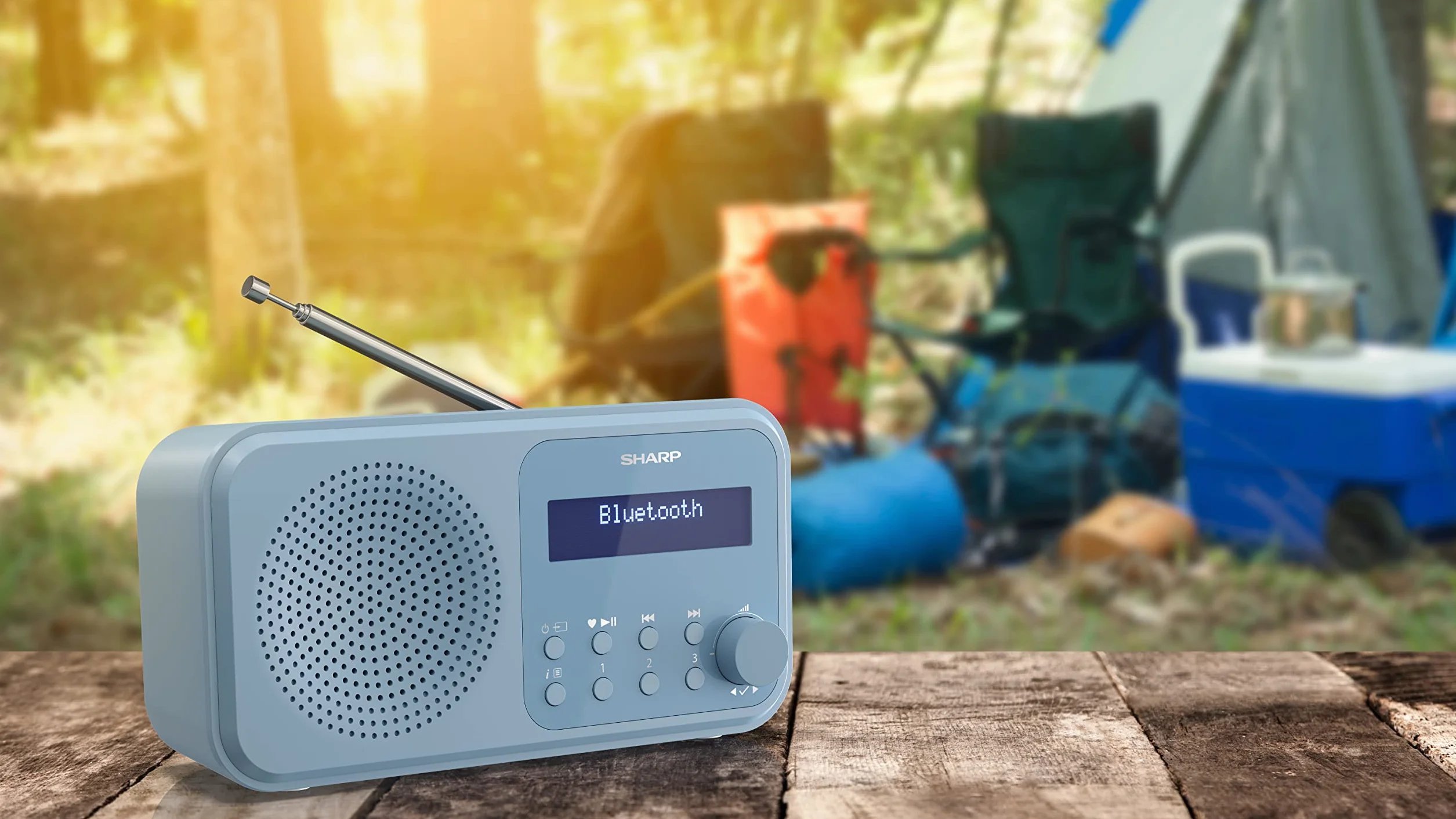 SHARP DR-P420 przenośne radio cyfrowe DAB/DAB+ FM RDS USB Bluetooth 5.0 niebieskie
