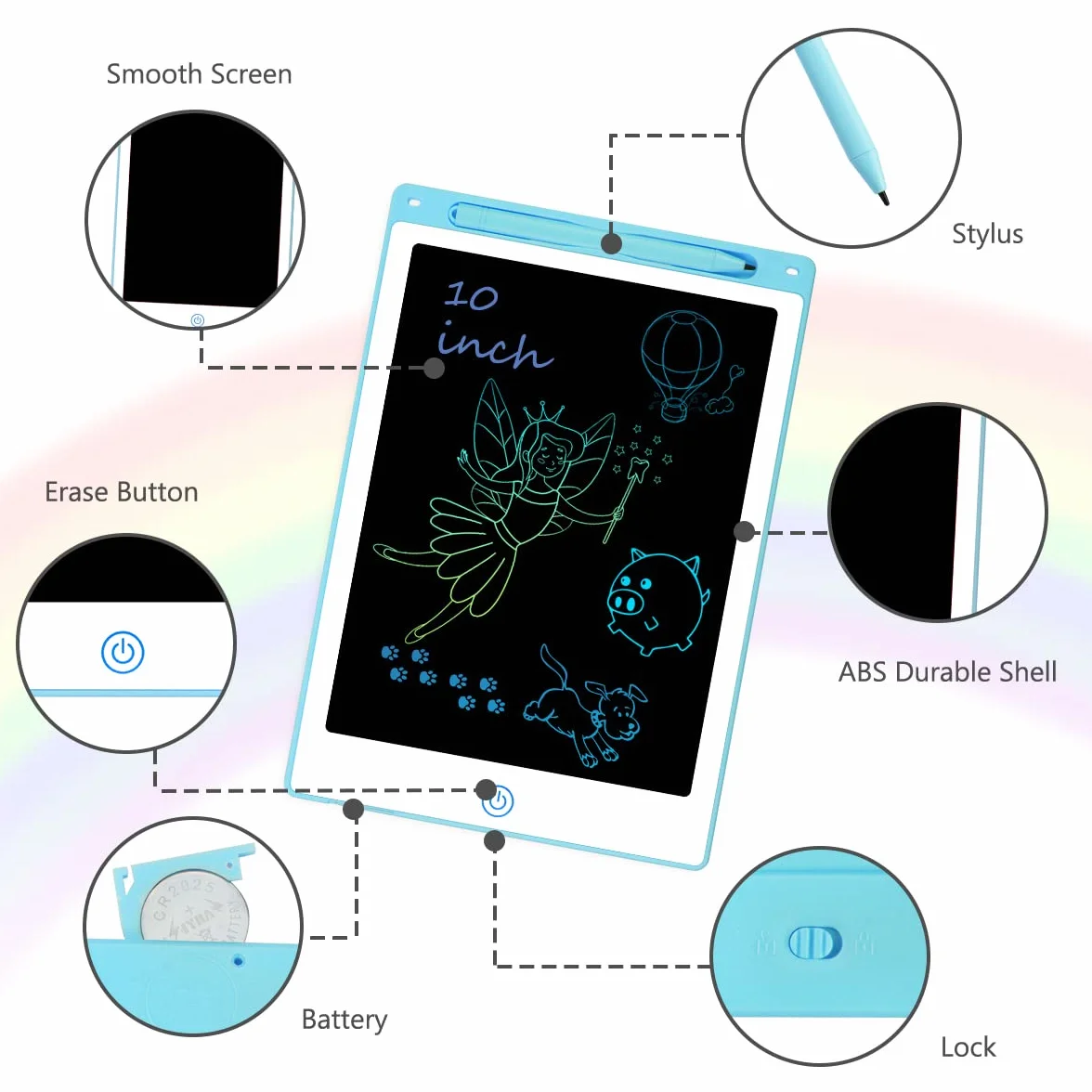Vicloon Tablet LCD do nauki pisania 10" niebieski