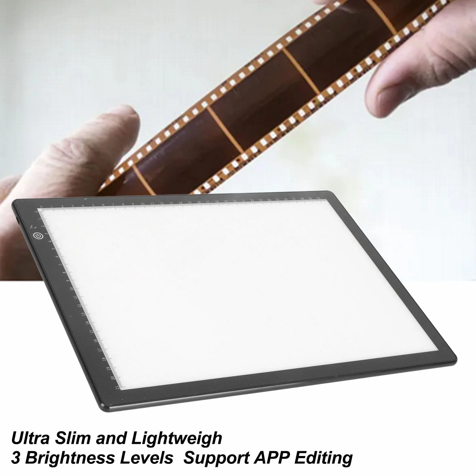 Ultracienka Podświetlana Przeglądarka Slajdów A4 LED, 3 Tryby Jasności, USB, Skaner Slajdów do Negatywów Filmowych