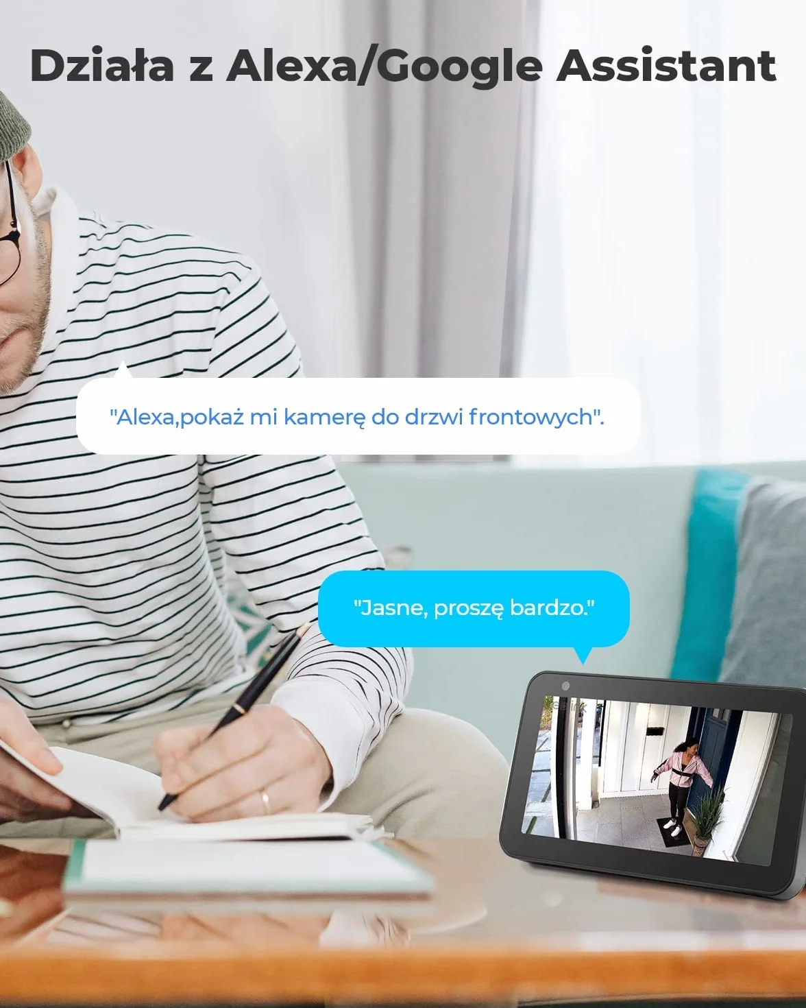 Reolink Argus Eco Solarna Kamera Zewnątrz Bezprzewodowa WiFi 1080P PIR Detekcja Ruchu