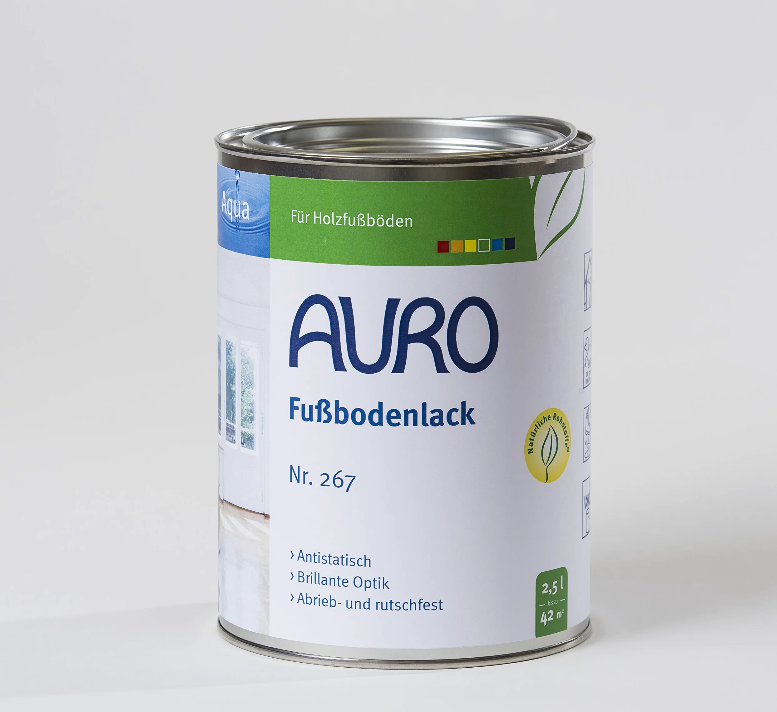 AURO Aqua lakier podłogowy nr 267 bezbarwny, 2,50 litra