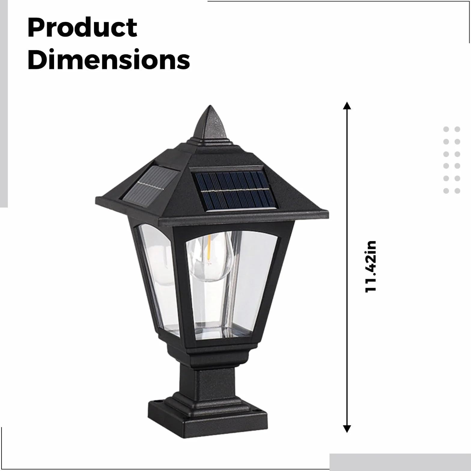 2 szt. ogrodowych lamp solarnych, ciepłe światło 3000 K, solarne latarnie słupkowe, 30 x 5,9 x 28 cm, podstawa do montażu na molo, oświetlenie zewnętrzne, nie wymaga okablowania