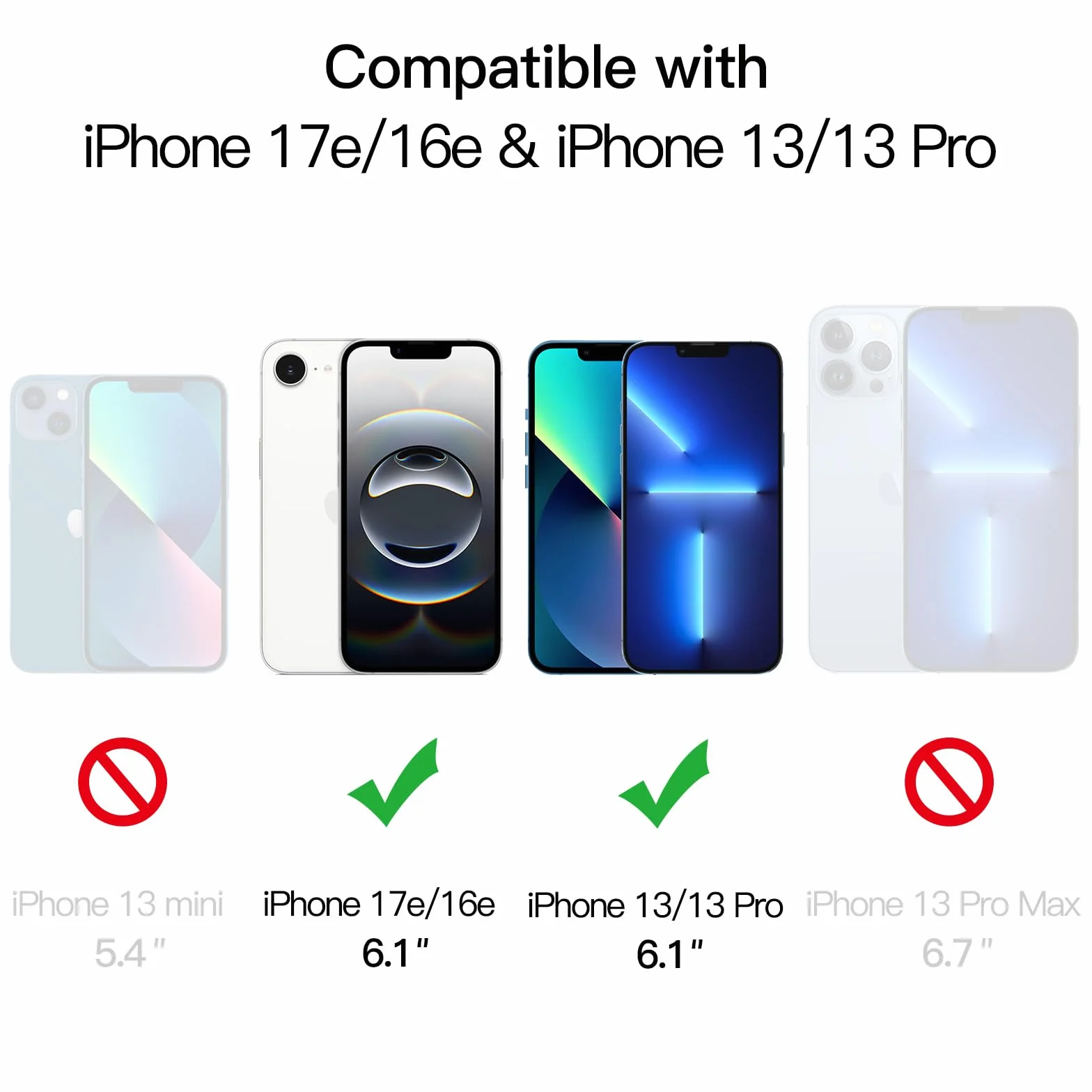 JETech Ochraniacz Ekranu dla iPhone 17e (2026) / iPhone 16e / iPhone 13/13 Pro, Screen Protector z Szkło Hartowane Film Folia z Narzędzie Łatwej Instalacji, 6,1 Cala Wyświetlacz, 3 Sztuki