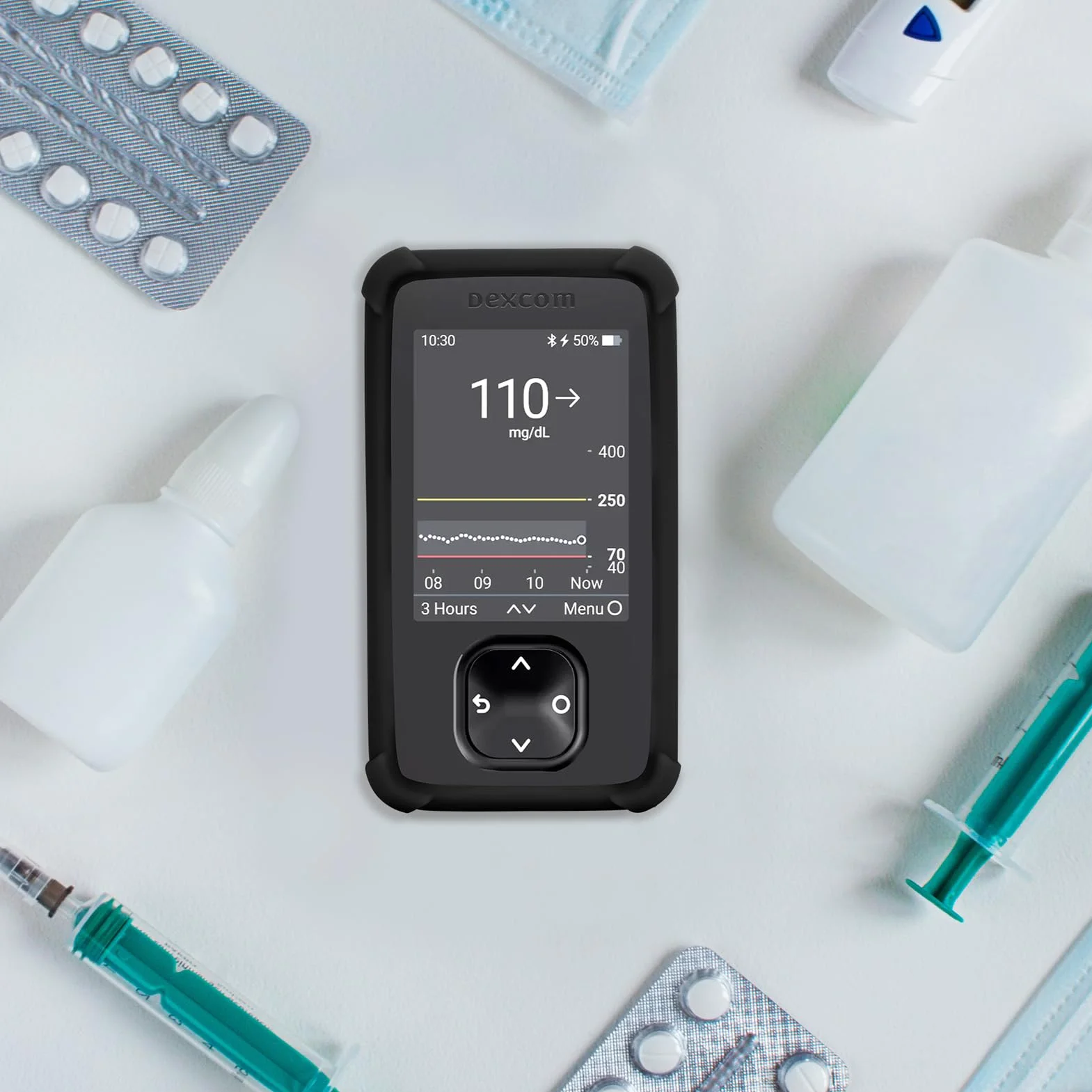 Dexcom Etui na odbiornik G7, silikonowe, odporne na wstrząsy, antypoślizgowe, czarne