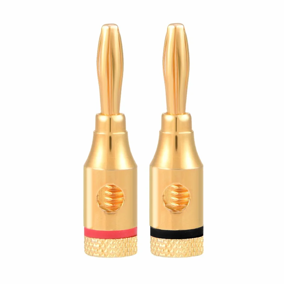 VBESTLIFE Adapter audio bananowy, pozłacany wtyk do głośnika bananowego z czystej miedzi do wzmacniacza lub głośnika, profesjonalne zastosowanie dźwięku - 10-częściowy