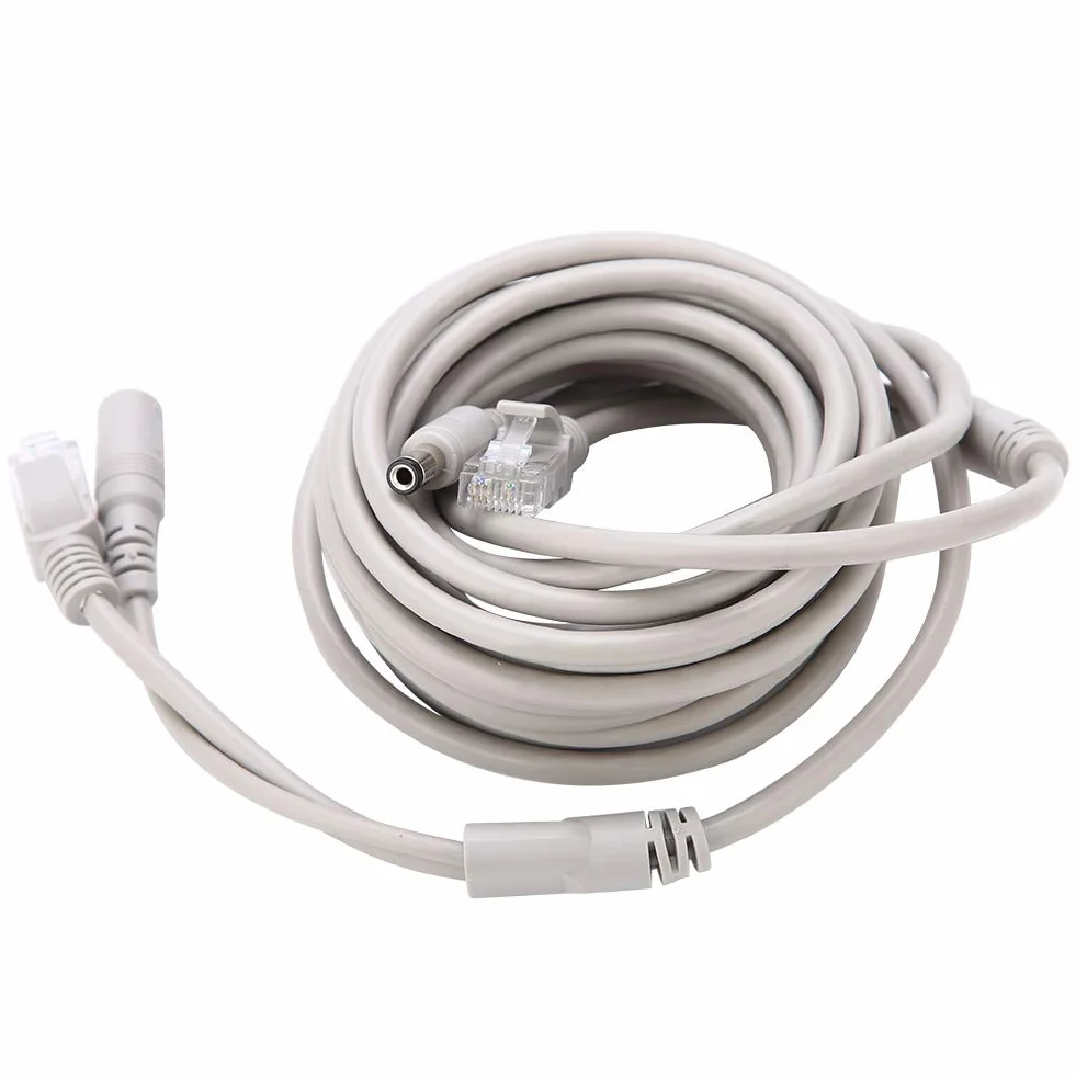Kabel Ethernet CCTV RJ45+DC 5M Cat 5 10Mbps/100Mbps do monitoringu