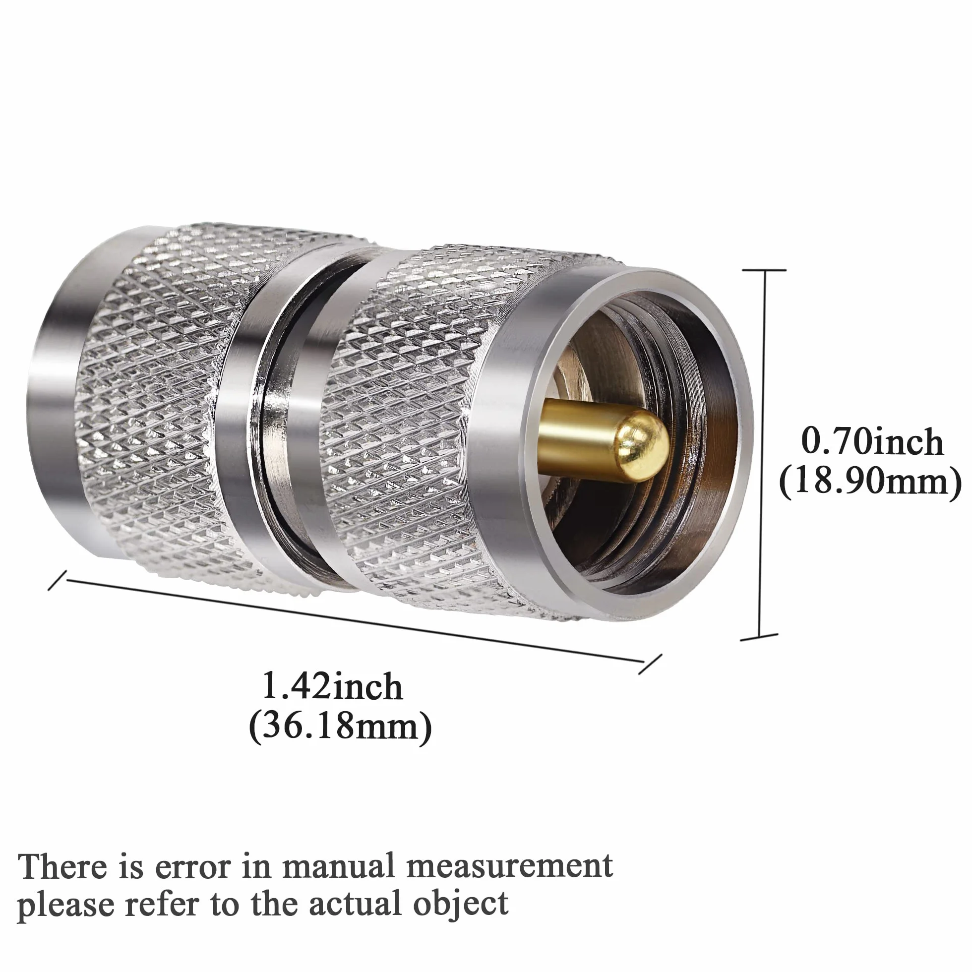 Wtyczka koncentryczna UHF TUOLNK PL259 Wtyczka UHF do wtyczki UHF Adapter koncentryczny PL-259 Wtyczka do kabla przedłużającego 2szt