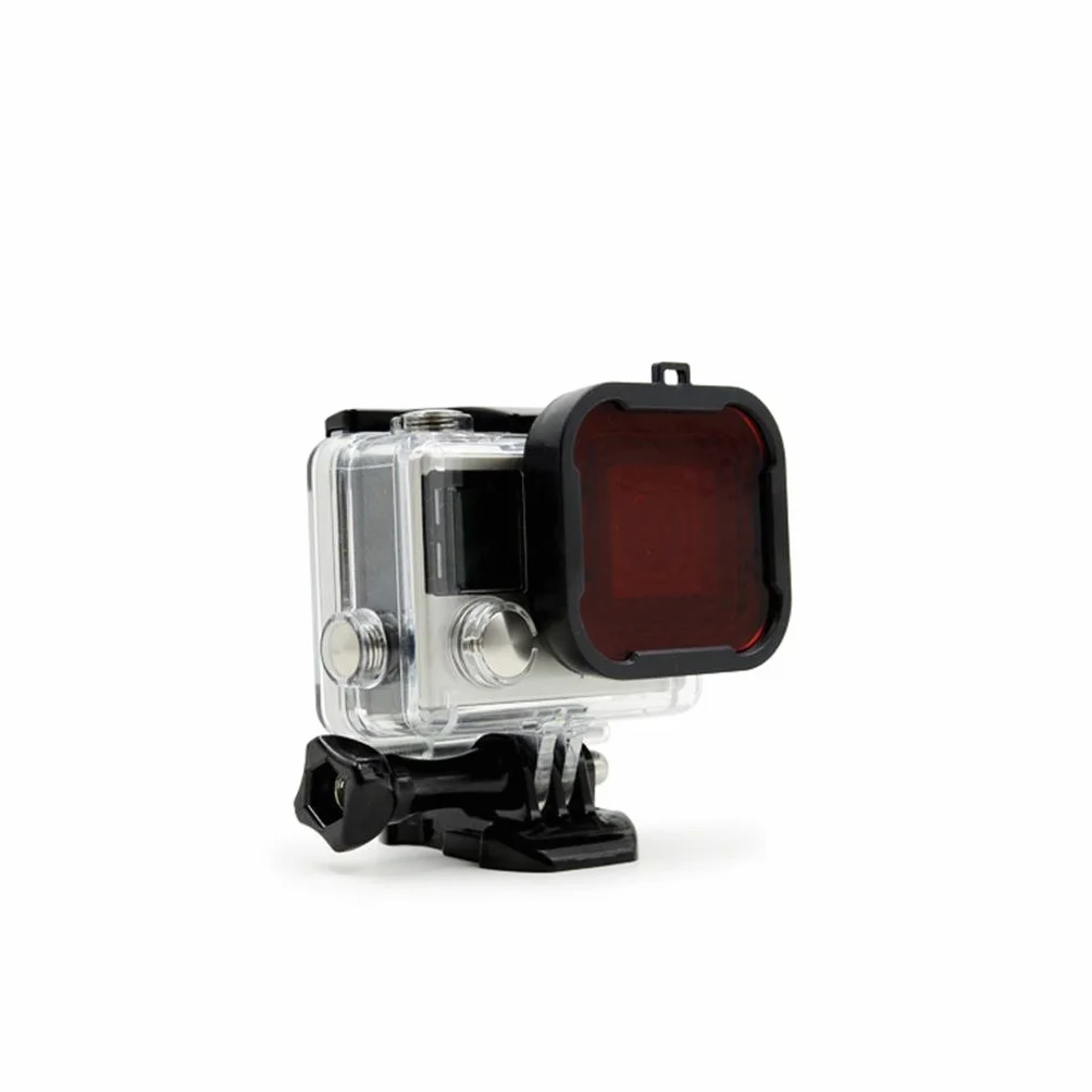 Czerwony filtr UV do GoPro Hero 4 3+, ulepszona fotografia podwodna, łatwa instalacja