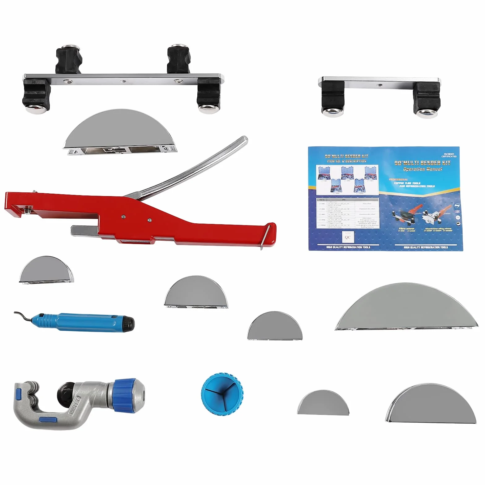 Giętarka do rur, ręczna giętarka do rur 90 stopni, uniwersalna, zakres gięcia 6-22 mm, nadaje się do miedzi, stali nierdzewnej, aluminium, stali i rur PCW, czerwona