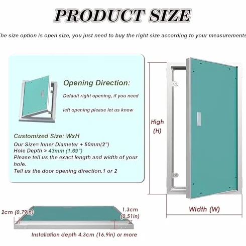 Malowany panel dostępu do płyt kartonowo-gipsowych – ukryty właz inspekcyjny do drzwi instalacyjnych pasuje do ściany i sufitu (450 x 650 mm) – idealny do montażu płyt gipsowo-kartonowych