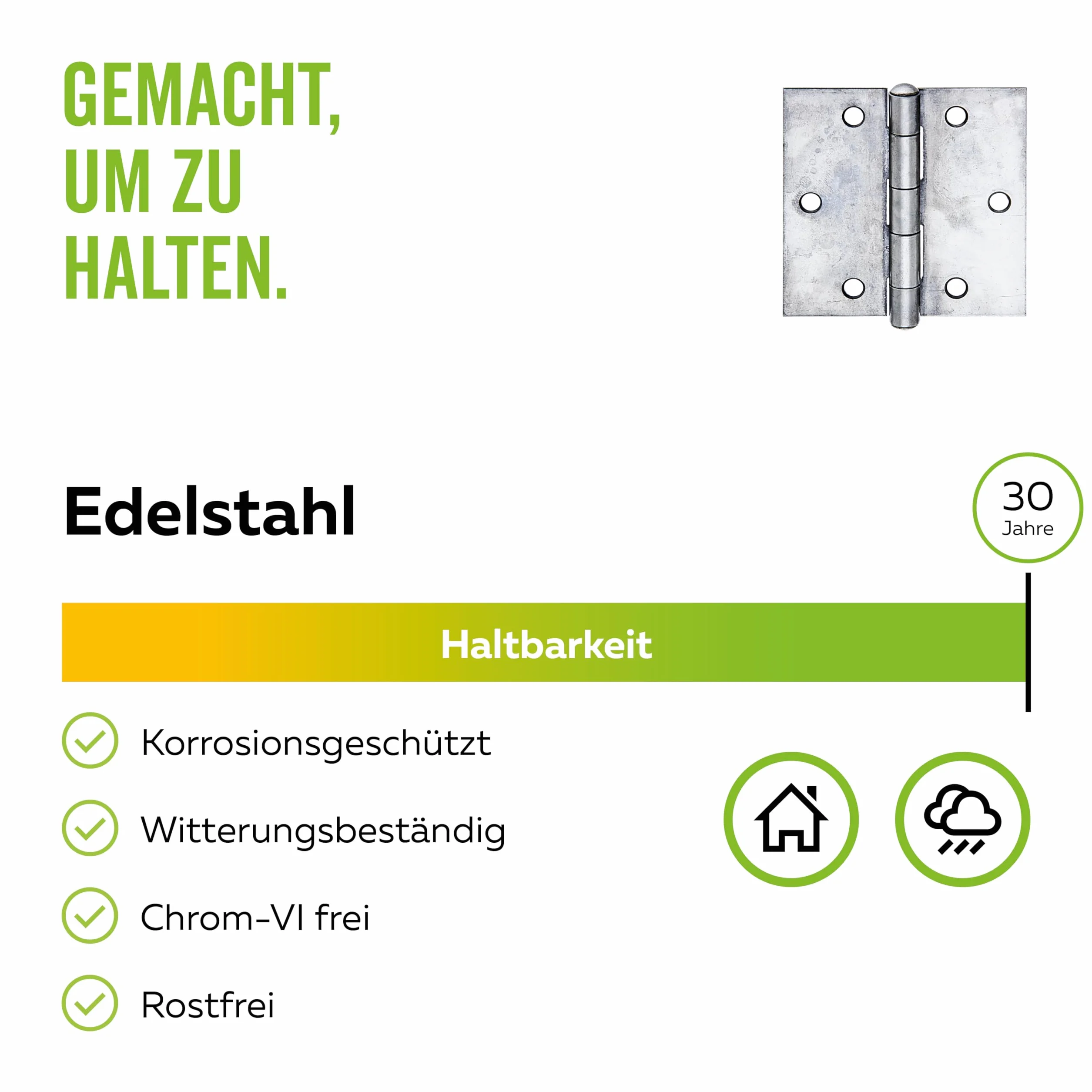 GAH-Alberts Zawiasy 361266 | kwadratowe | stal szlachetna | 60 x 60 mm | zestaw 20 sztuk