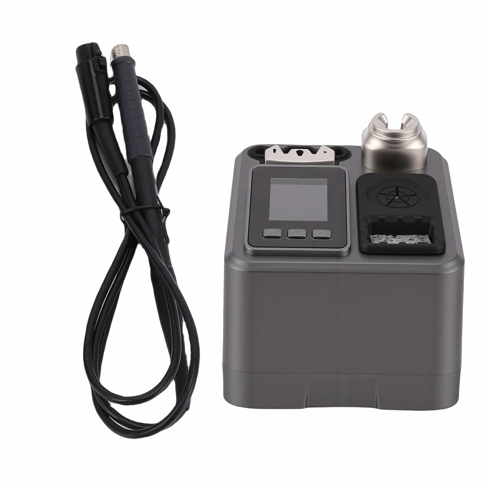 Gugxiom Stacja Lutownicza o Mocy 120 W, Cyfrowa Stacja Lutownicza LCD z funkcją Automatycznego Uśpienia, Antystatyczna Kontrola Temperatury PID, Wbudowany Transformator do Precyzyjnych (wtyczka UE)