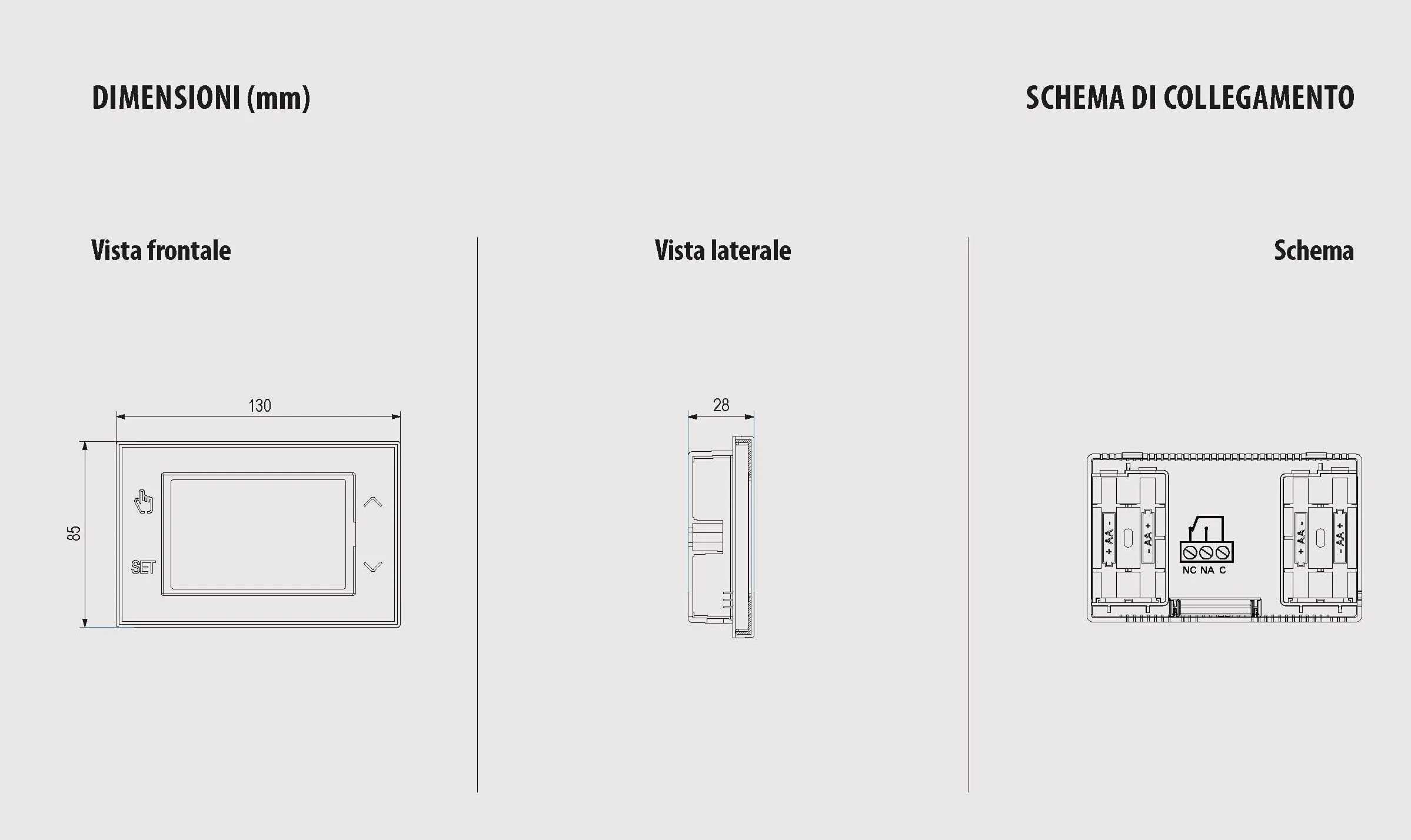 VEMER VE788600 TWÓJ BATERIA WIFI - Programowalny inteligentny termostat WiFi do kotła, kompatybilny z Alexa i Google Home, zarządzany za pomocą aplikacji do zdalnego sterowania, biały