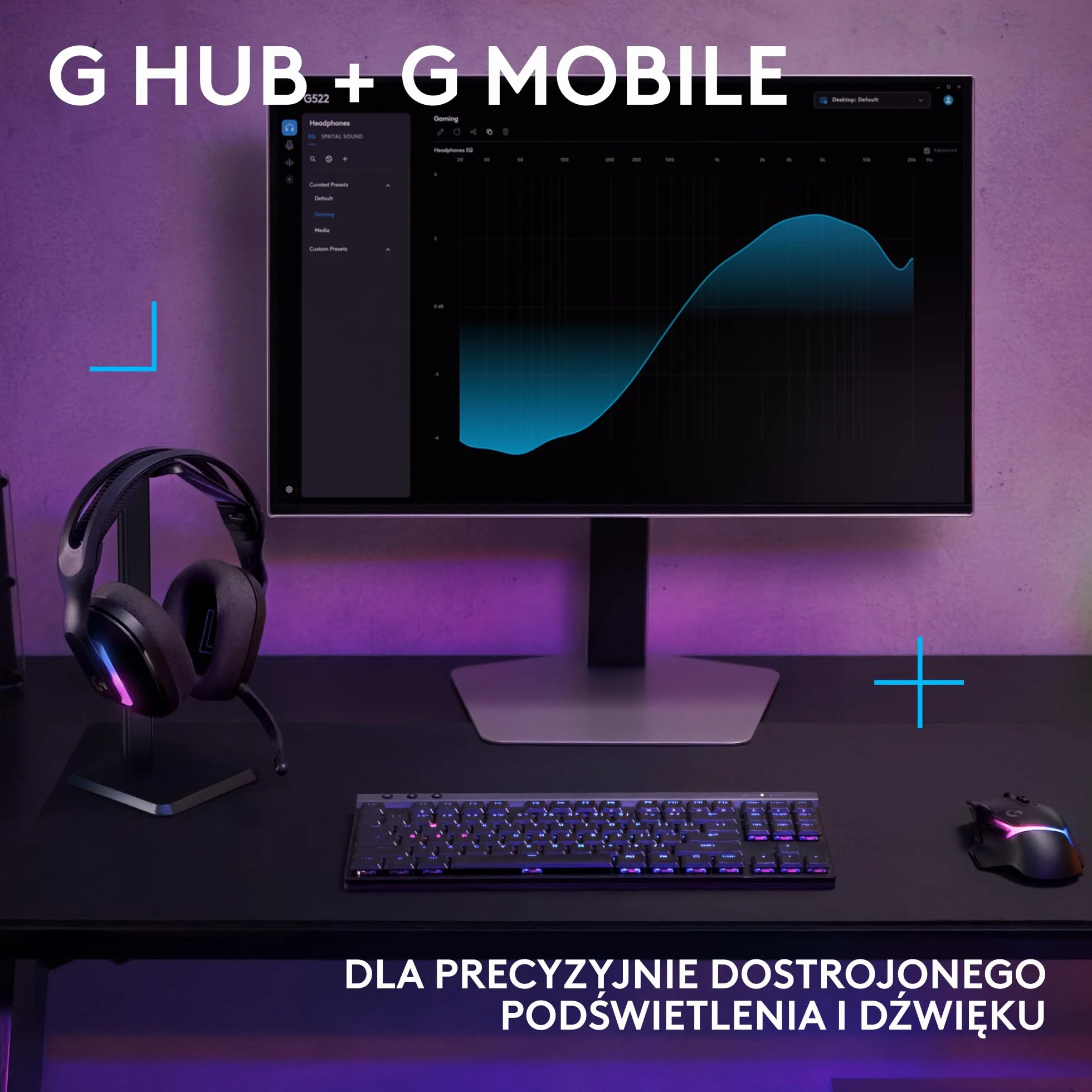 Logitech G G522 LIGHTSPEED bezprzewodowy zestaw słuchawkowy do gier, LIGHTSYNC RGB, Bluetooth
