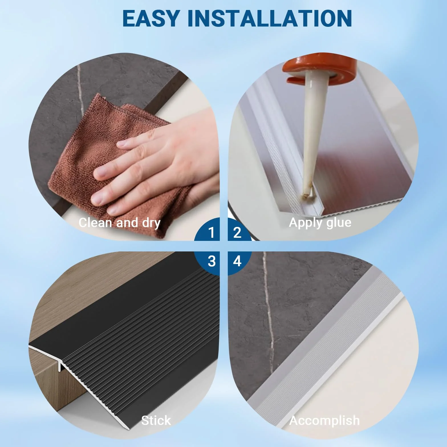 aluminiowe listwy przejściowe podłogowe, 0,9m x 10cm Samoprzylepne profilowane listwy przejściowe z regulacją wysokości 8-40 mm, listwy przejściowe podłogowe do laminatu, płytek, drewna