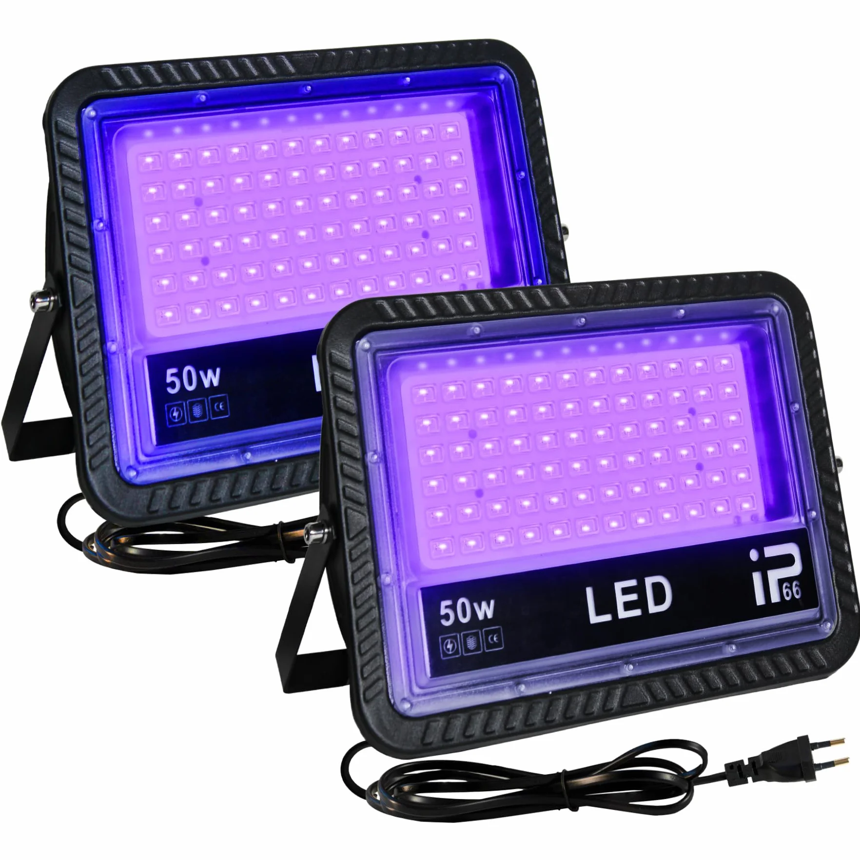 LED Black UV Light 50W, Waterproof IP66 LED Reflector 385-400 NM for Party, Halloween, Body Painting, Birthday Celebration