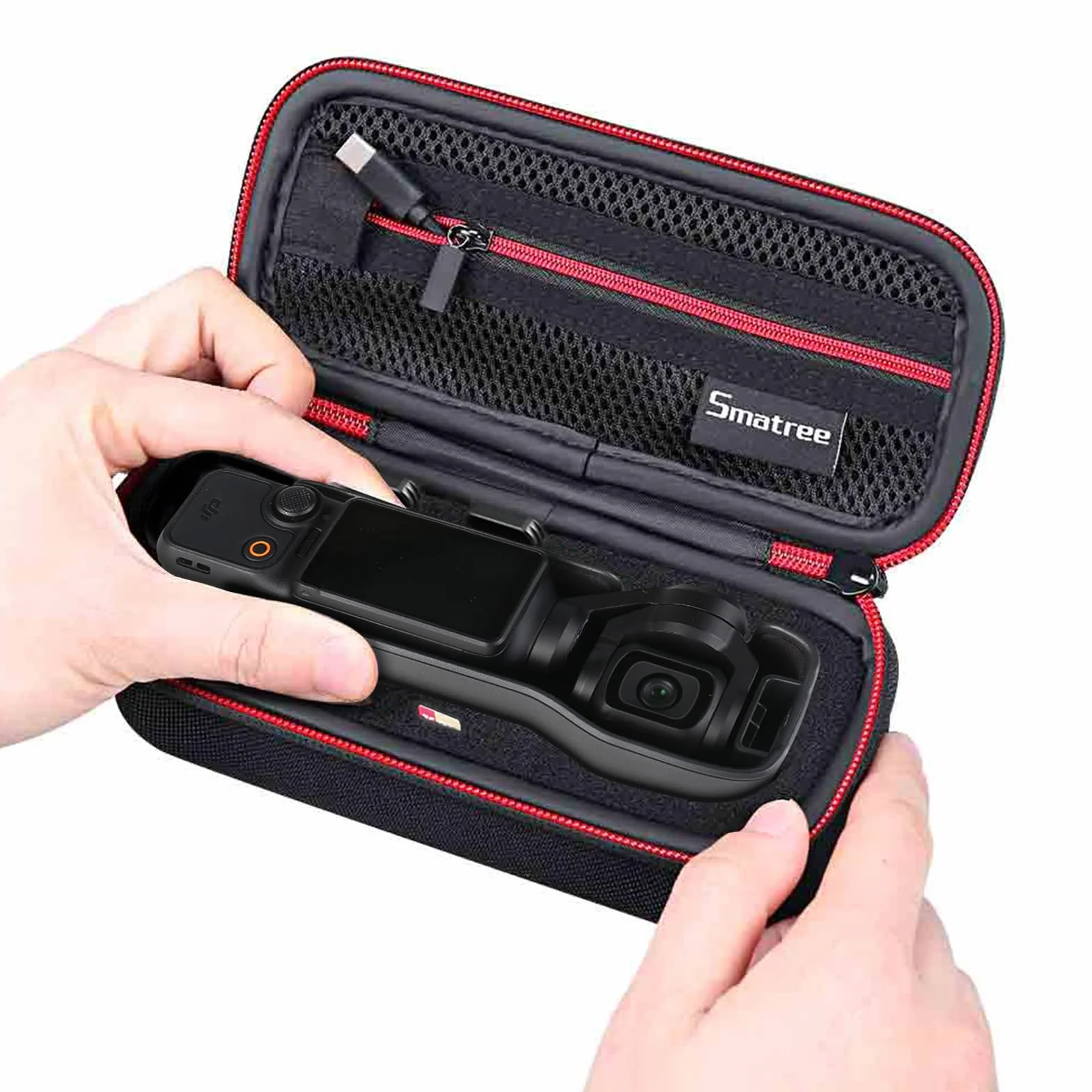 Smatree Osmo twarde etui kieszonkowe kompatybilne z DJI Osmo Pocket 3/2/1 (XS), Dla Dji Osmo Pocket 3, 19.3 x 8.9 x 7.1 cm, czarny