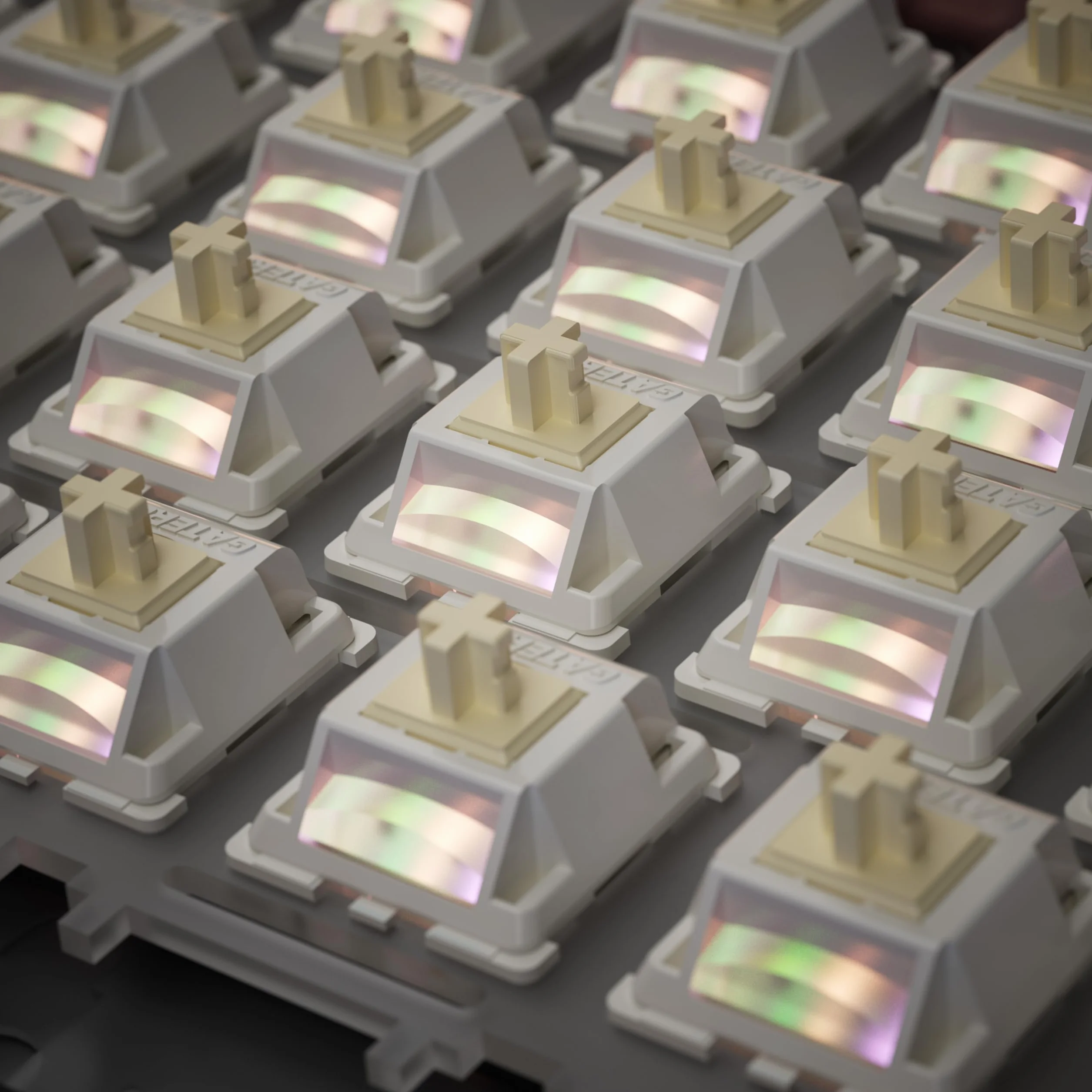 GATERON kremowe przełączniki do klawiatury, RGB LED, ciężkie, dotykowe, 5-pinowe, wstępnie nasmarowane przełączniki 45 gf do klawiatury mechanicznej MX (72 szt.)