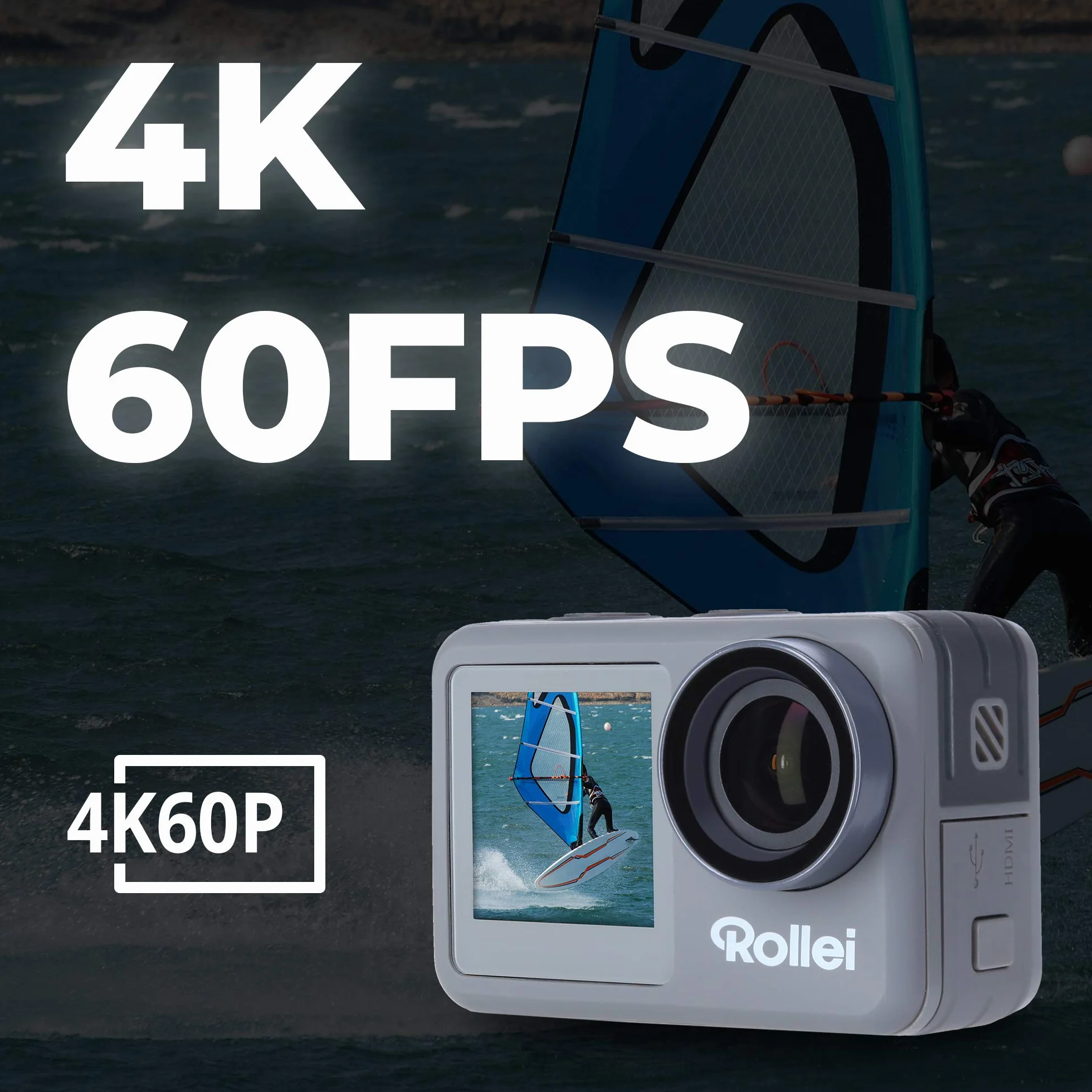 Rollei Action Cam 9s Plus 4K 60fps wodoodporna do 10m z wyświetlaczem selfie