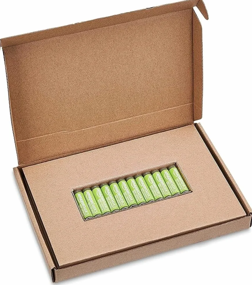 Amazon Basics Baterie AAA o dużej pojemności, 850 mAh, wielokrotnego ładowania, NiMh, wstępnie naładowane, 12 sztuk
