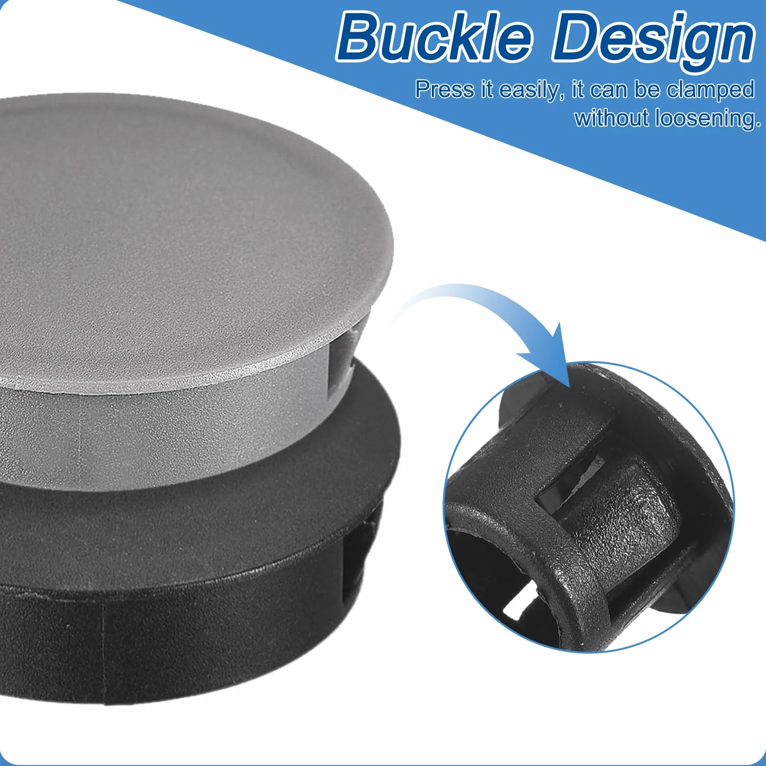 QUARKZMAN 12 sztuk 32 mm (1-1/4") zaślepki do wywierconych otworów, nylonowe zatyczki ślepe zaślepki czarne, okrągłe zatrzaskowe otwory do wywierconych otworów do szafek maszyn mebli