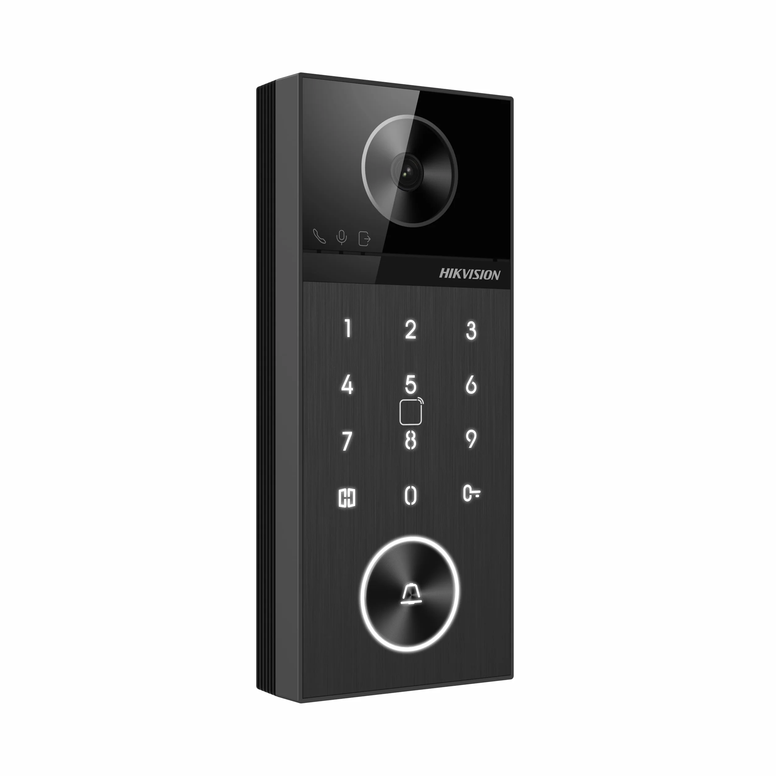 Hikvision DS-KV6124-WBE1 Villa wideodomofon, czarny, 4 MP z kątem widzenia 150°, wielokrotne odblokowanie z kartą/pinami/Bluetooth, PoE, nagrywanie wideo