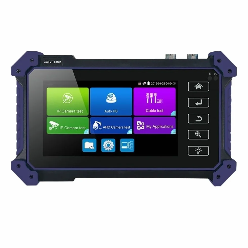 Tester CCTV, Fioletowy 5200C 12MP Tester IPC 8MP/AHD/CVI/TV/SDI kamery CCTV Monitor z VGA dla CFTV(TI-Z9652)